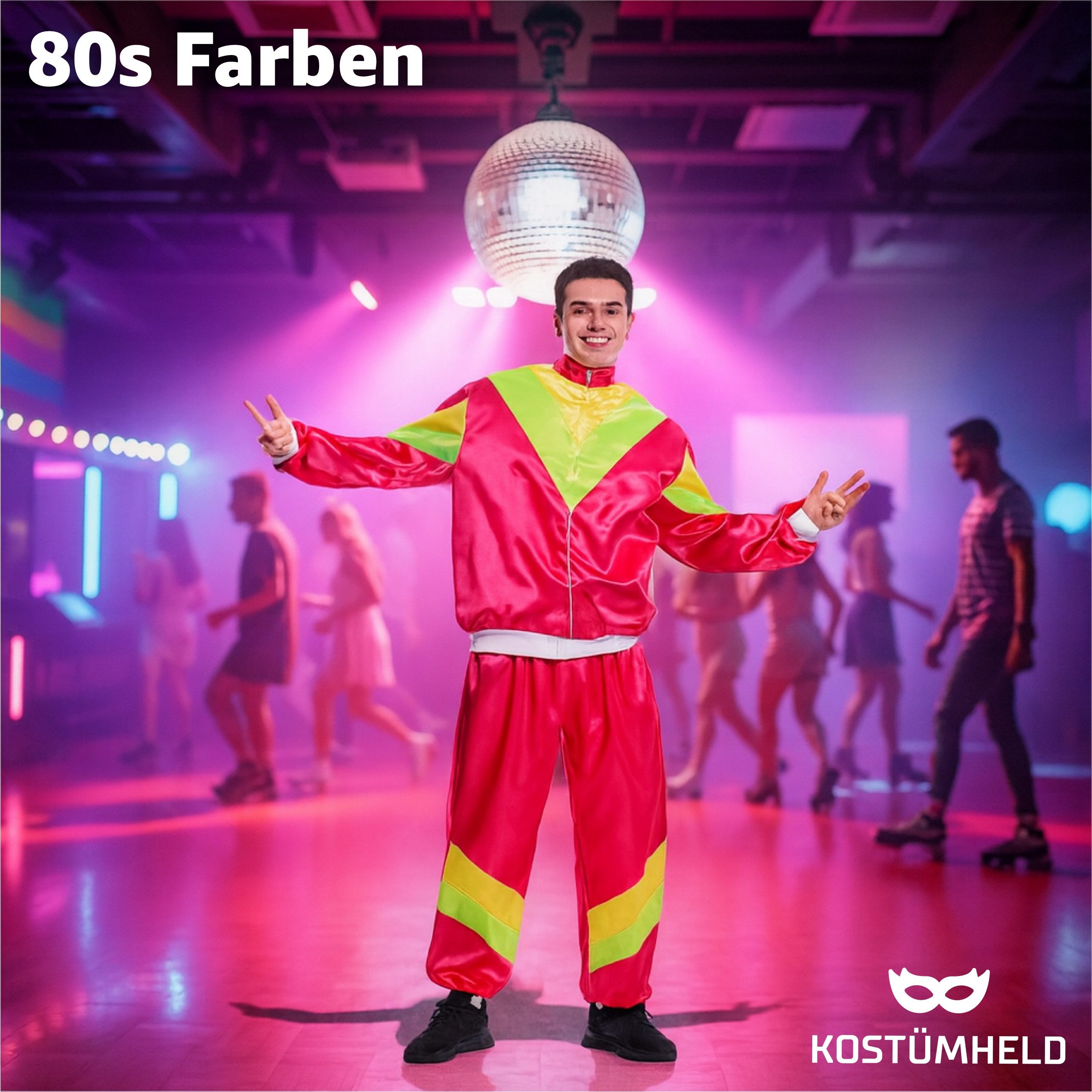 FASCHINFEVER Kostüm Trainingsanzug Overall Jogginganzug - 80er Jahre Fasching & Karneval