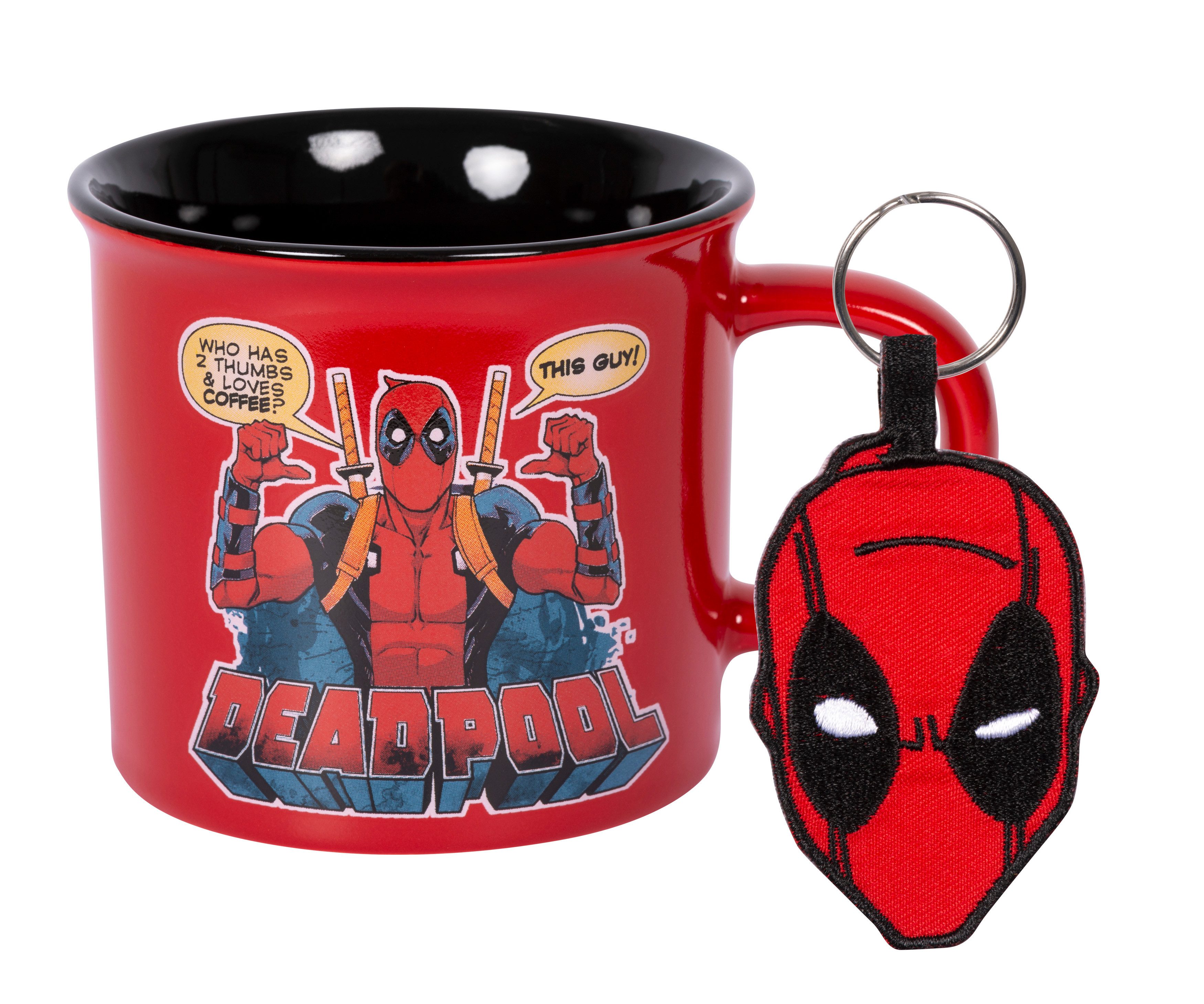 PYRAMID Tasse Campingtasse Set (Tasse + Брелки) - Deadpool (NEU & OVP)