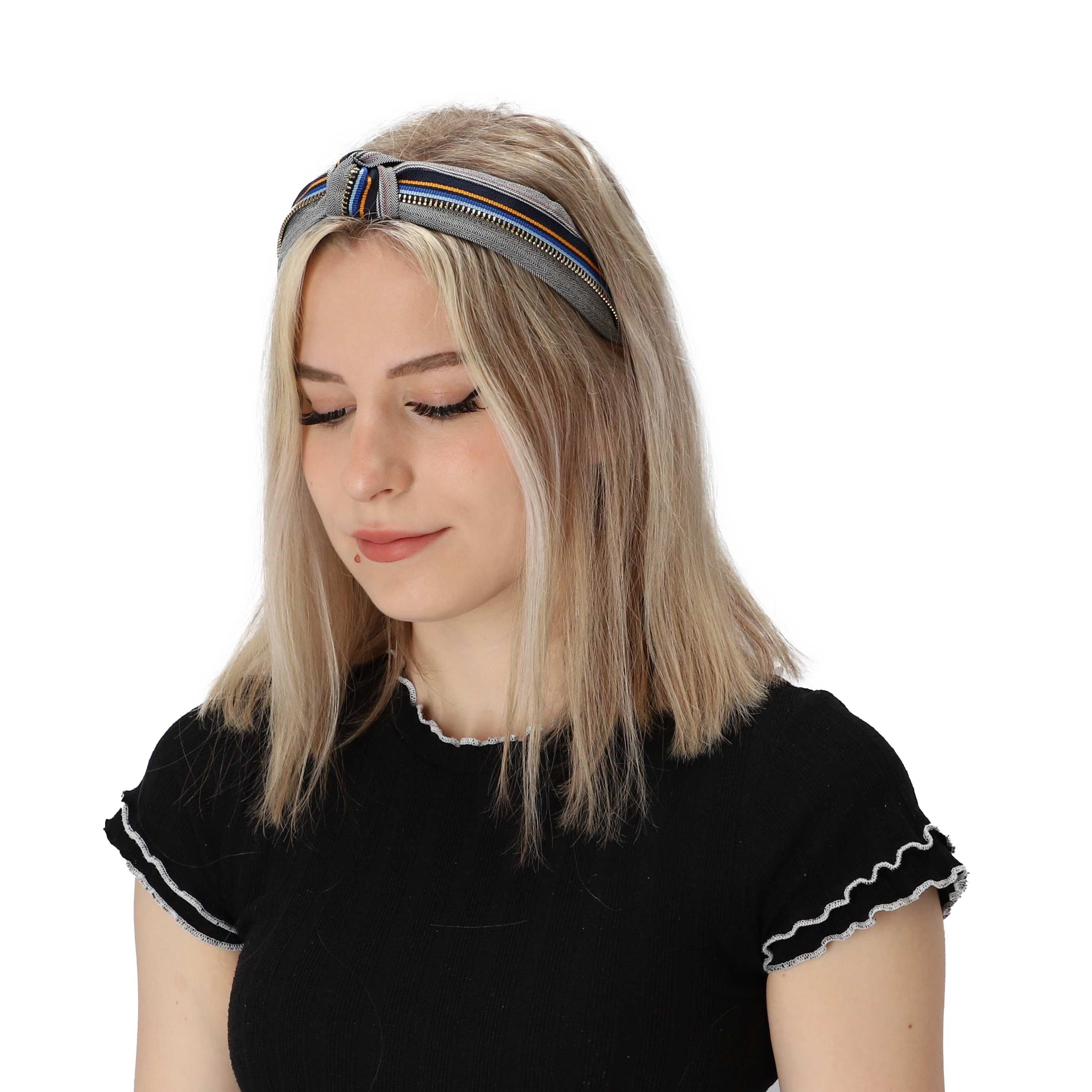 Haarband Zipper, Haarband halsüberkopf 1-tlg., grau Haarband Accessoires modisches