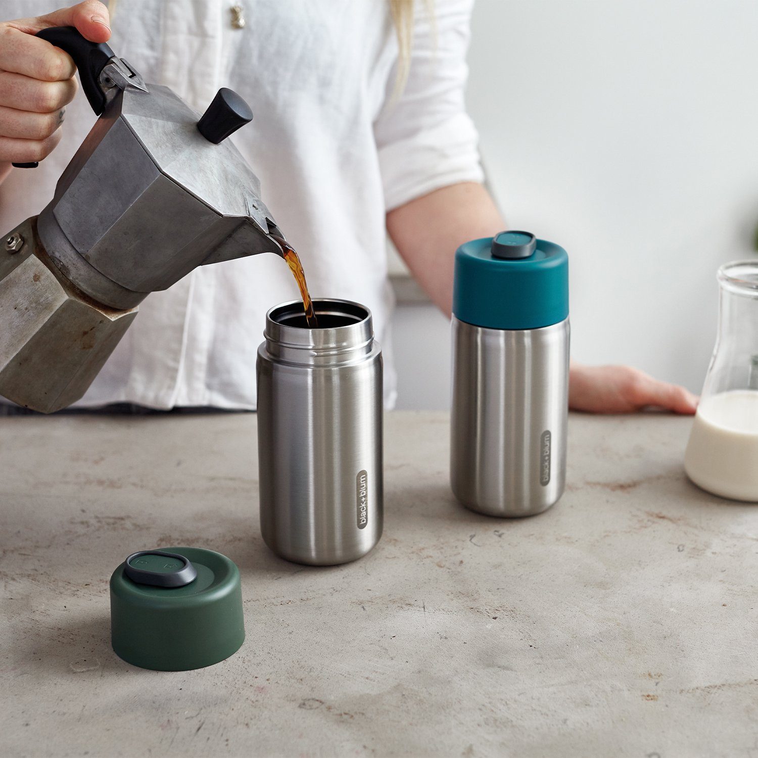 black+blum Coffee-to-go-Becher To Go, Edelstahl, Kunststoff, mit Vakuumisolierung, 340 ml