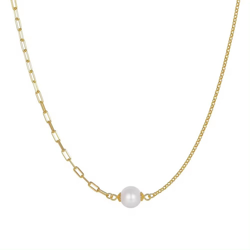 Perlenkette zarte elegante Kette mit 8mm Perle