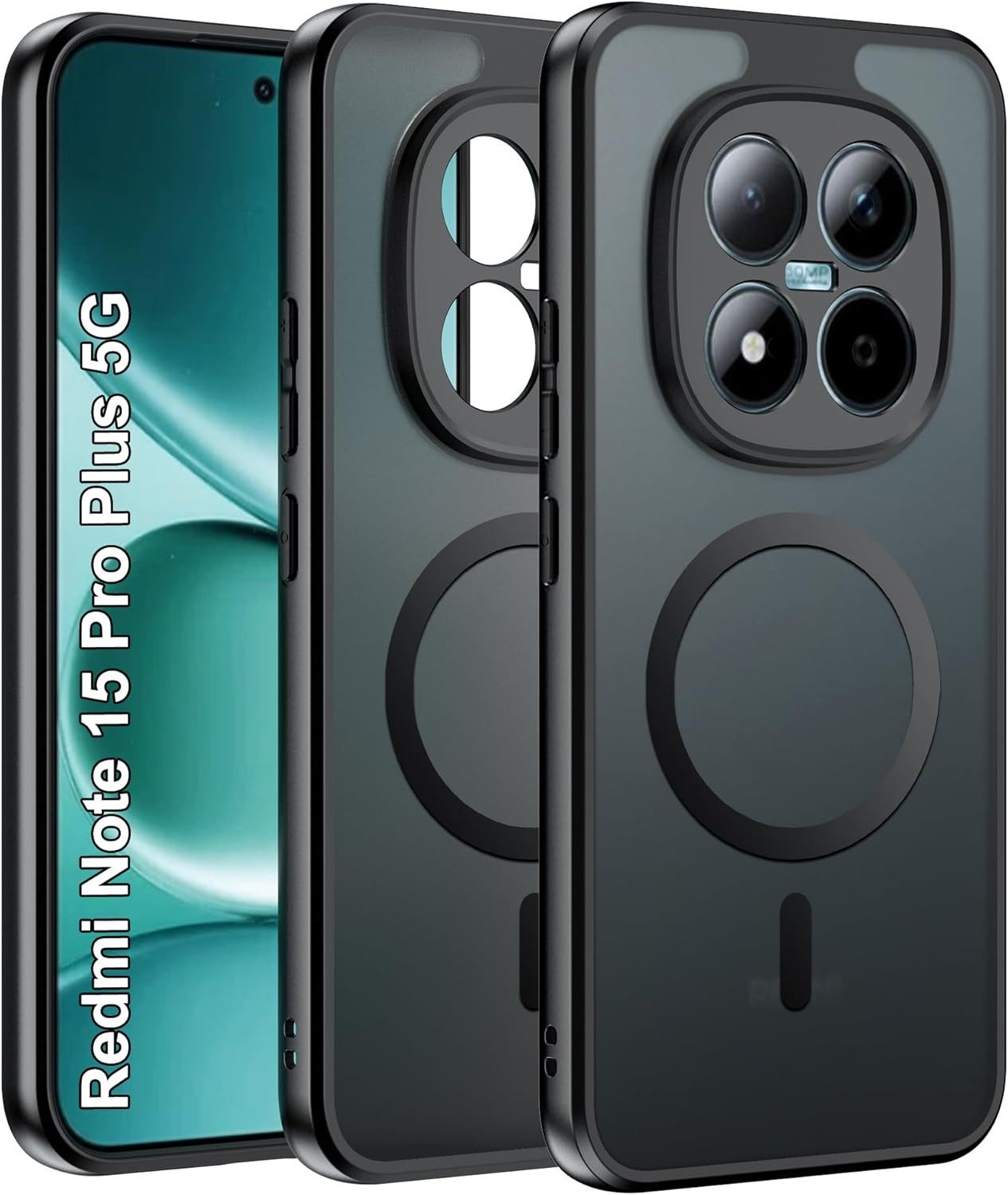 MSM Handyhülle Hülle für Xiaomi Redmi Note 15 Pro+ 5G MagSafe Silikon Schutz Schwarz – Bild 2 von 5