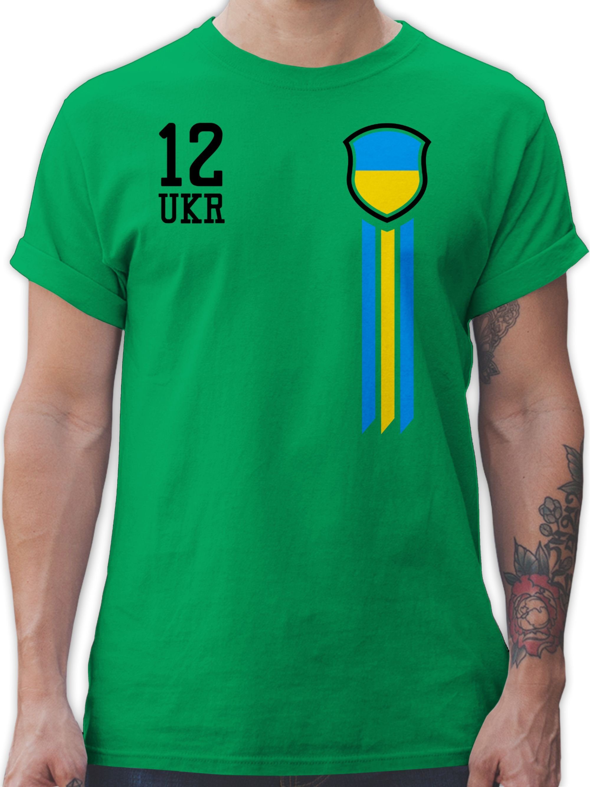 2024 Mann Fussball Shirtracer T-Shirt EM Grün 12. Ukraine 3