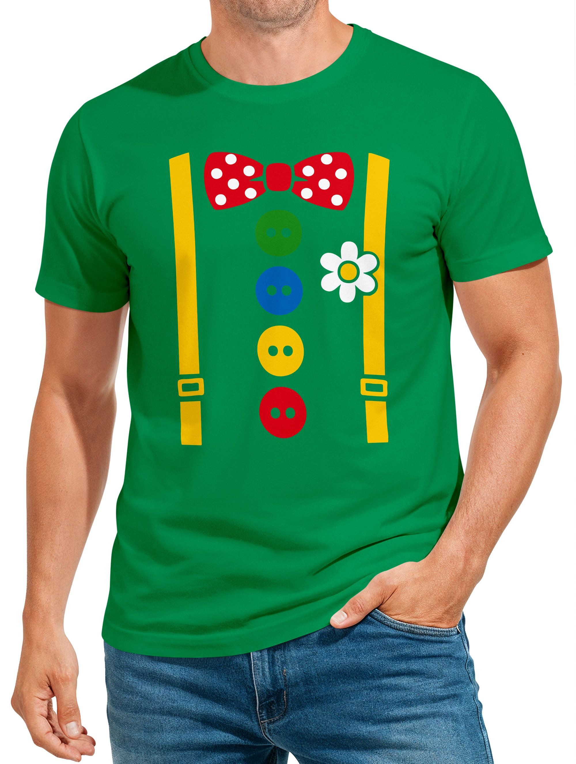Print-Shirt Herren T-Shirt Clownkostüm Aufdruck Fasching Karneval Ersatz