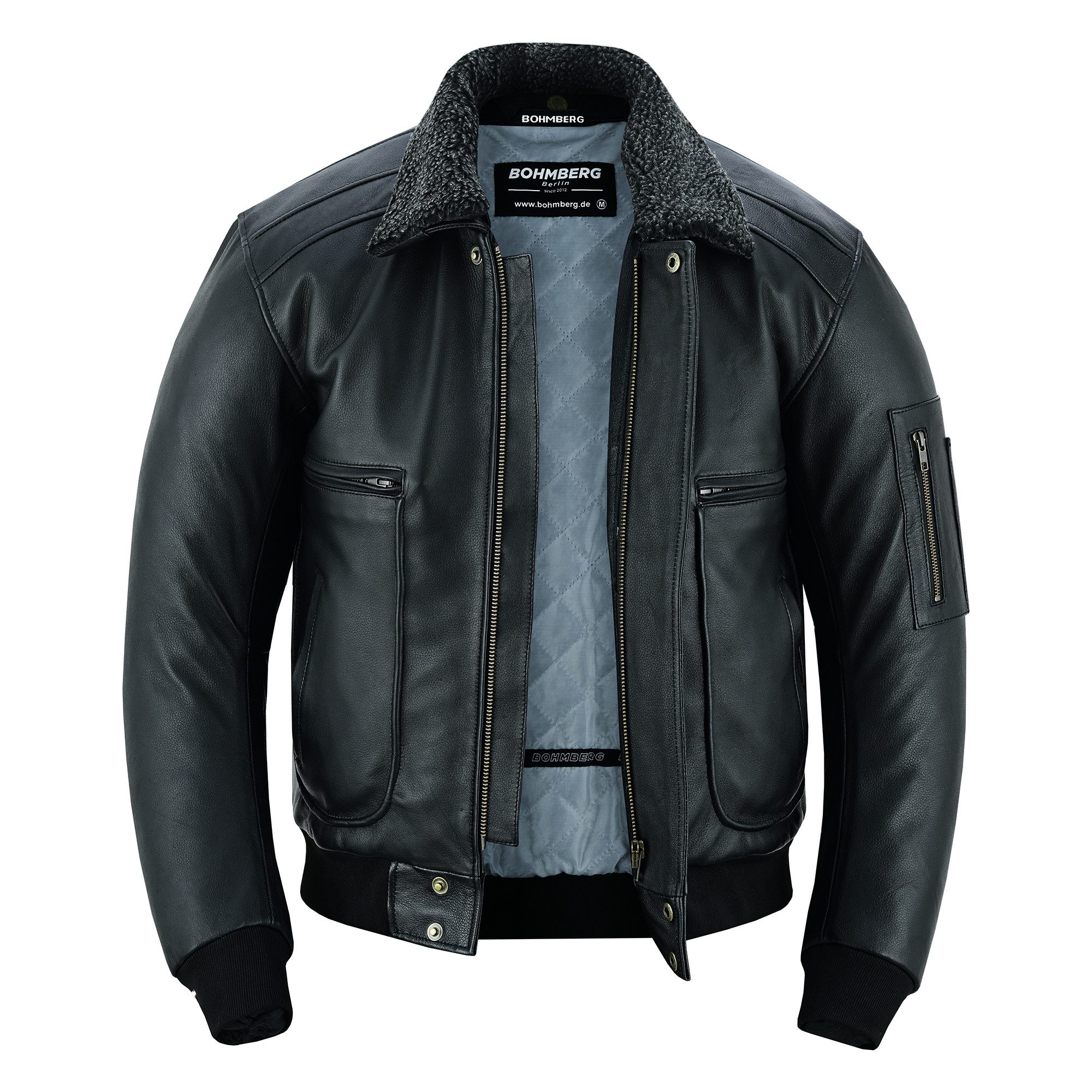 BOHMBERG Lederjacke Herren Pilotenjacke echtes Büffelleder günstig online kaufen