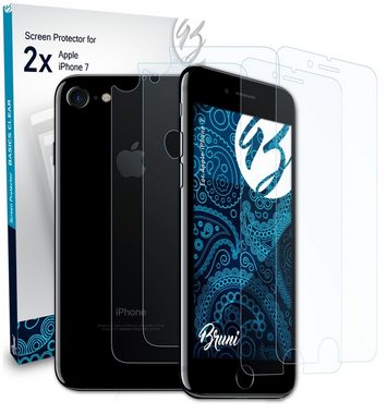 Bruni Schutzfolie Glasklare Displayschutzfolie für Apple iPhone 7, (2er Set), praktisch unsichtbar