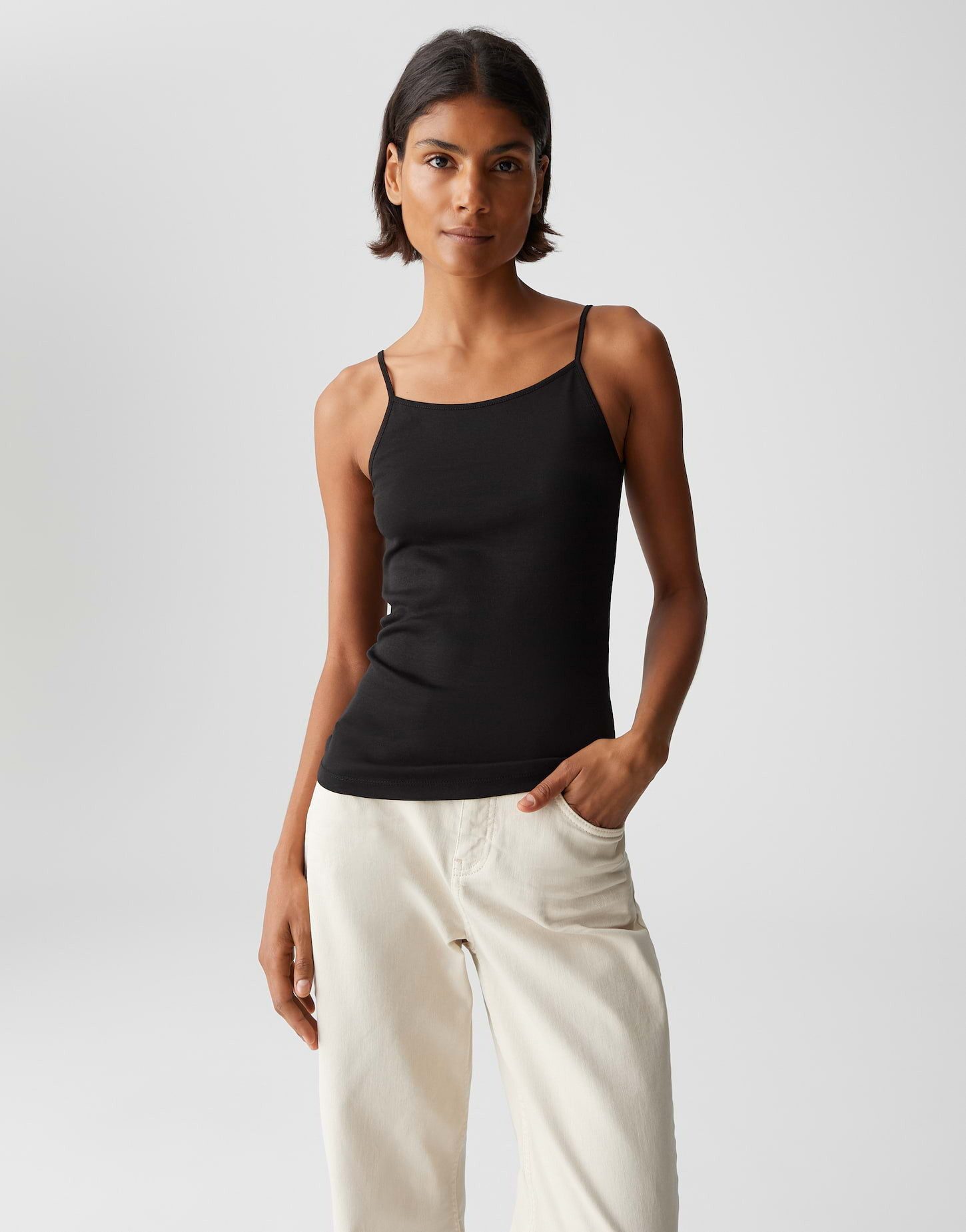 OPUS Shirttop ILKI Slim aus nachhaltiger Baumwolle