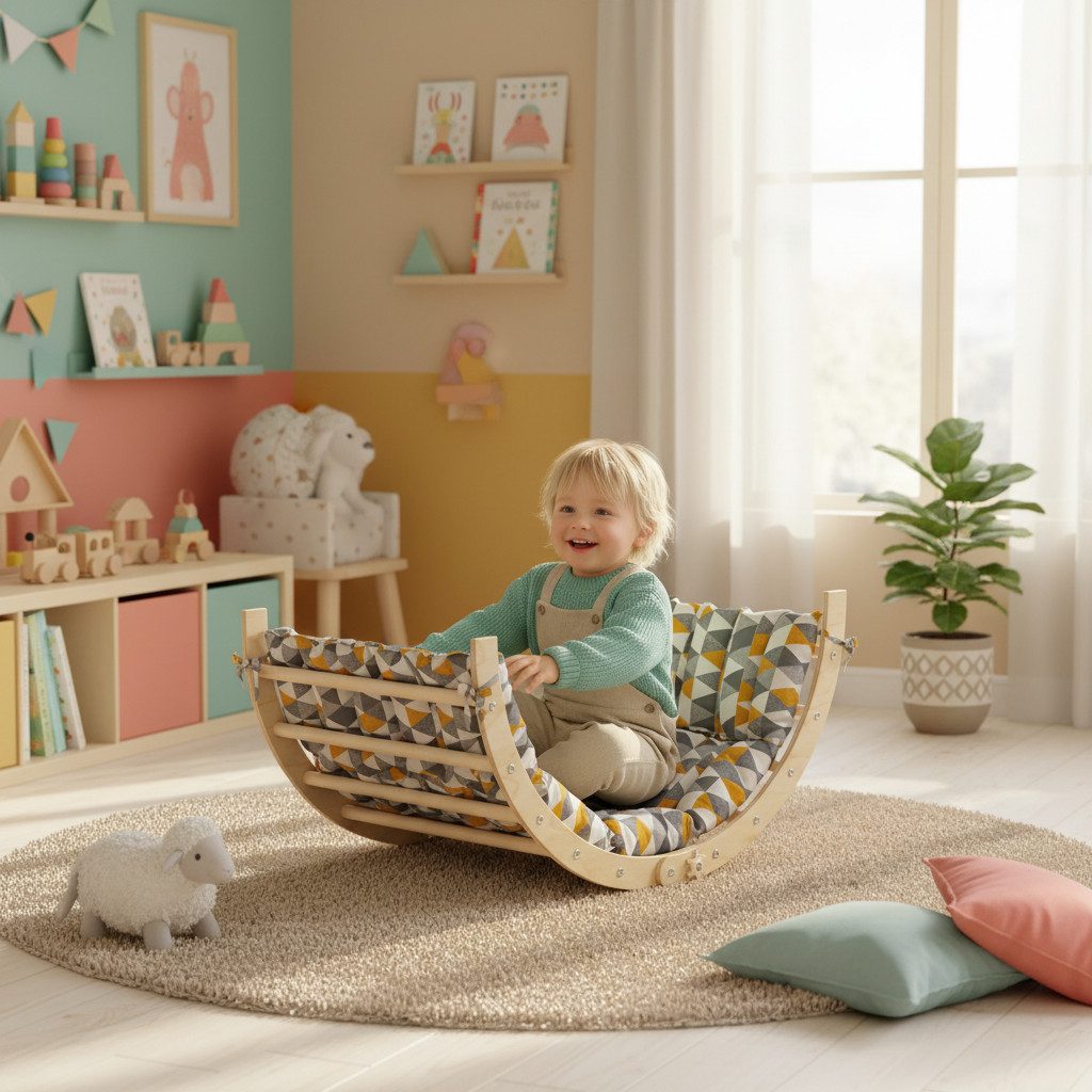 Bellabino Klettergerüst Ruki, (2-in-1 Kletterbogen und Wippe, mit Matratze günstig online kaufen