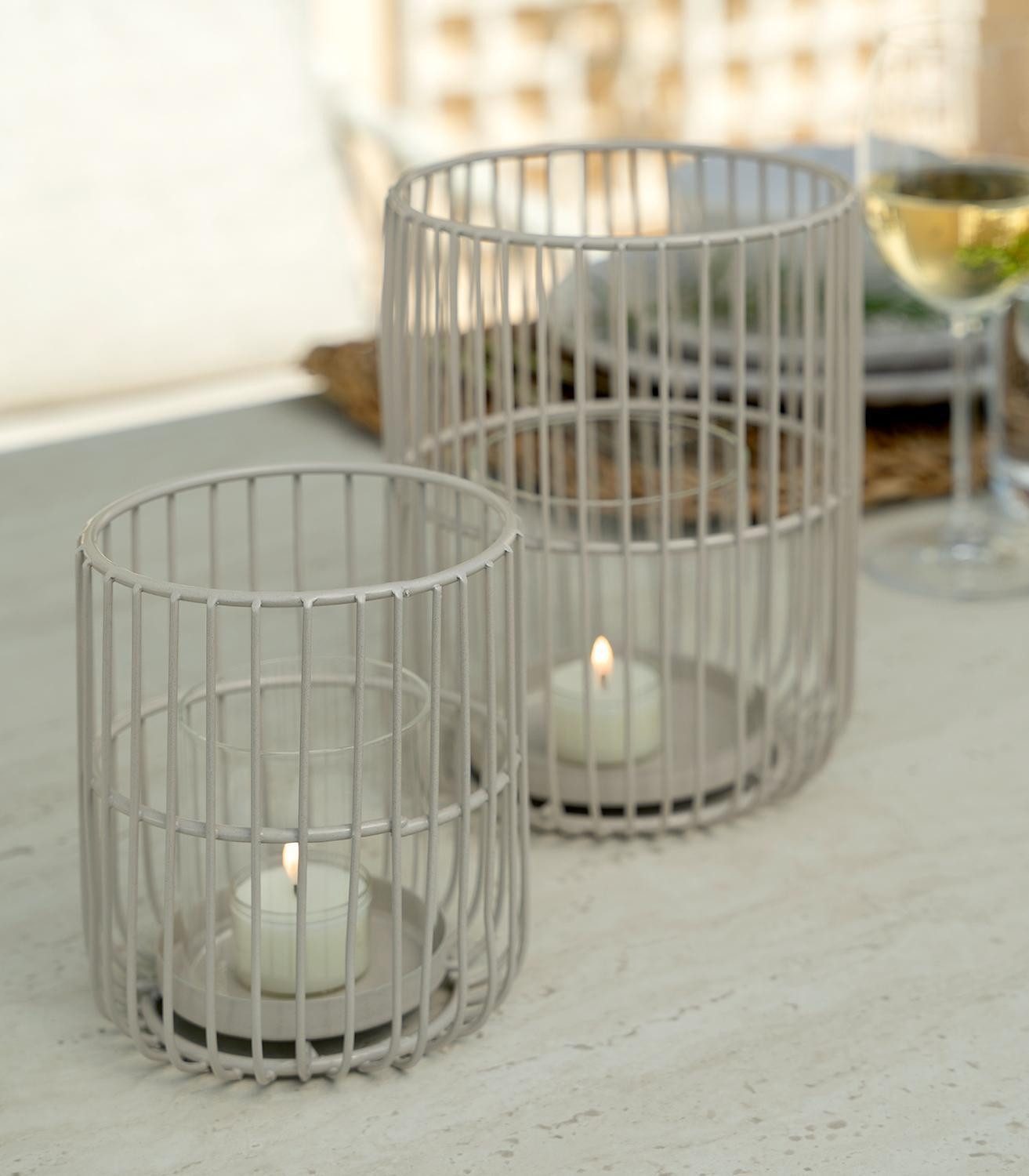 BOLTZE GRUPPE GmbH Windlicht CINDY, Beige, günstig online kaufen