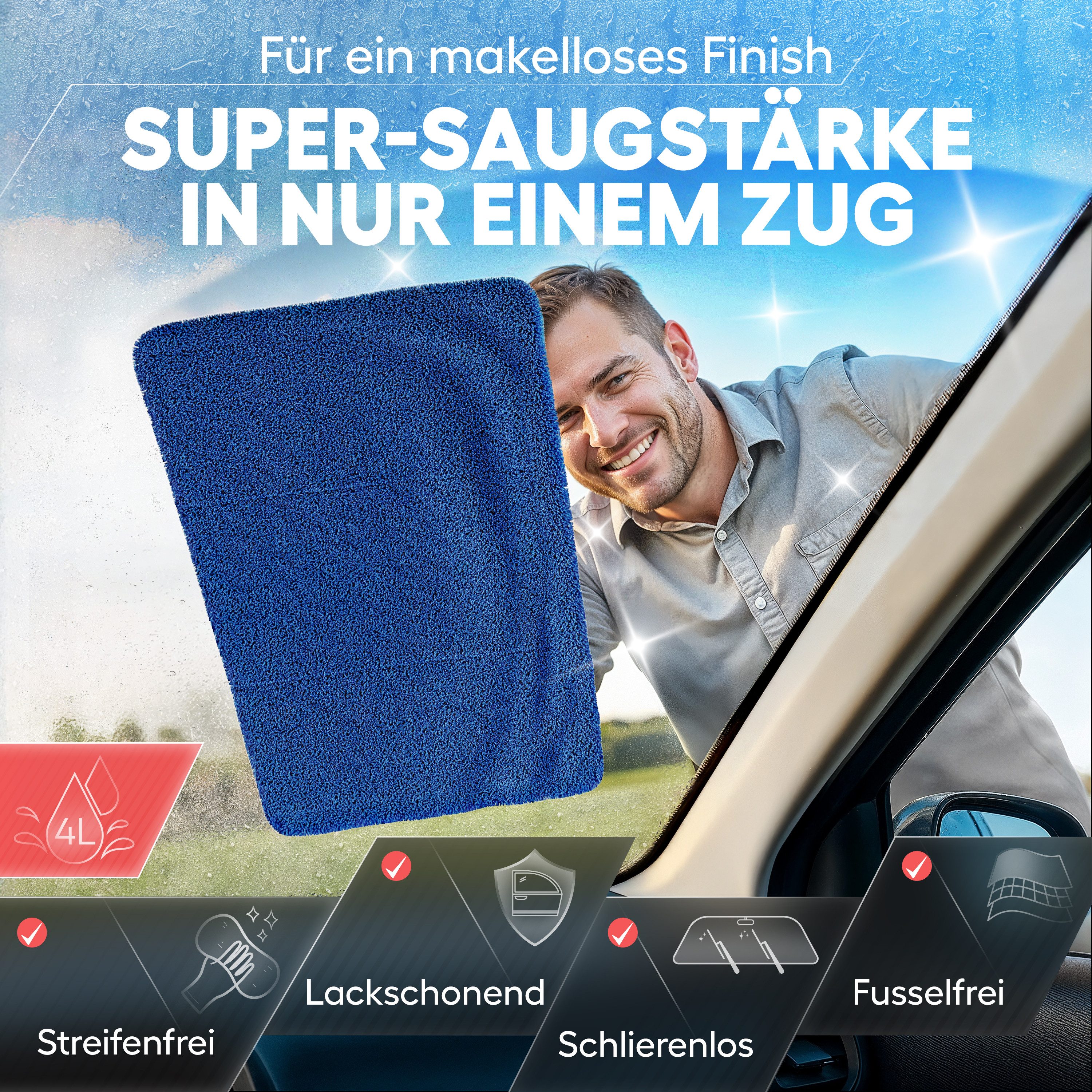 IVALITY IVALITY Auto Trockentuch XXL saugstarke 1400 GSM Twisted Mikrofaser Mikrofasertuch (Microfaser) – Bild 3 von 5