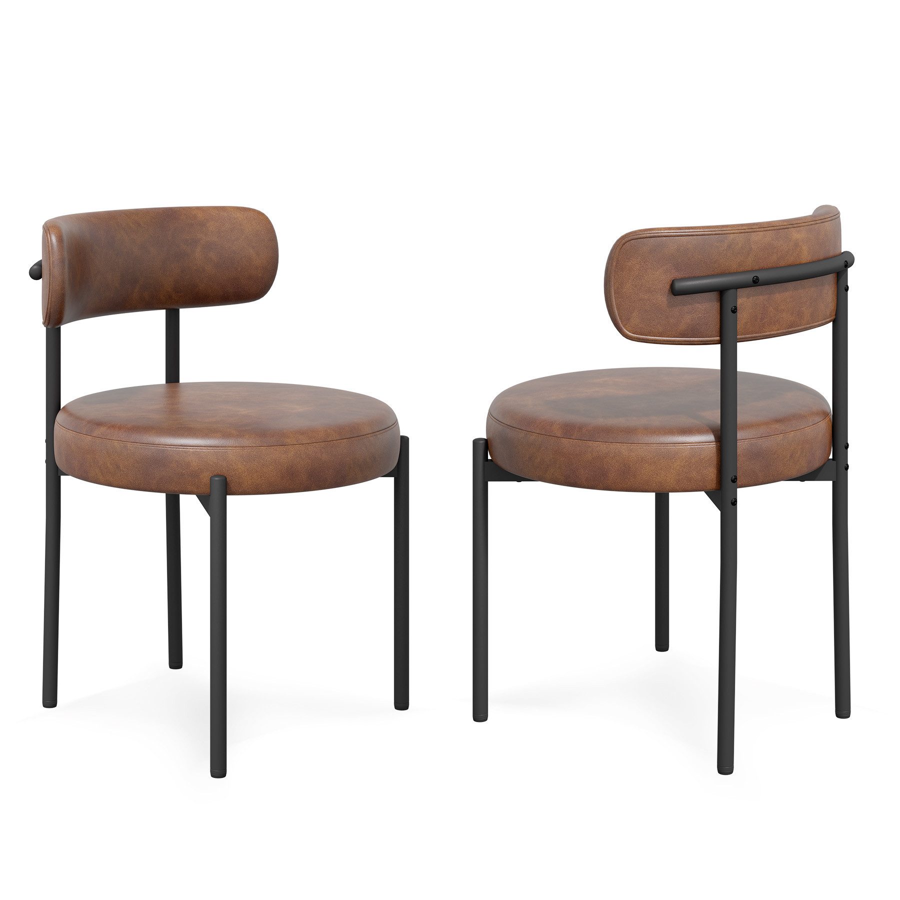 HawthyHome Esszimmerstuhl Runder Polsterstuhl mit Metallgestell, Wohnzimmerstuhl, Küchenstuhl (2 St), 2er Set