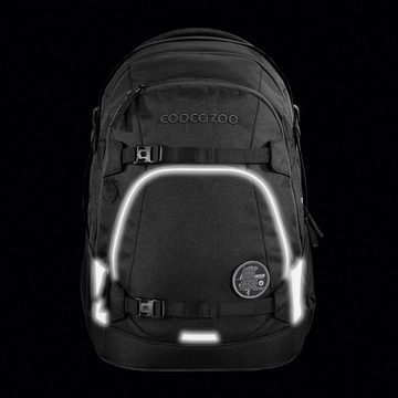 coocazoo Schulranzen Schulrucksack-Set MATE Black Coal 3-teilig (Rucksack, Mäppchen, Sporttasche), ergonomisch, reflektiert, Körpergröße: 135 - 180 cm