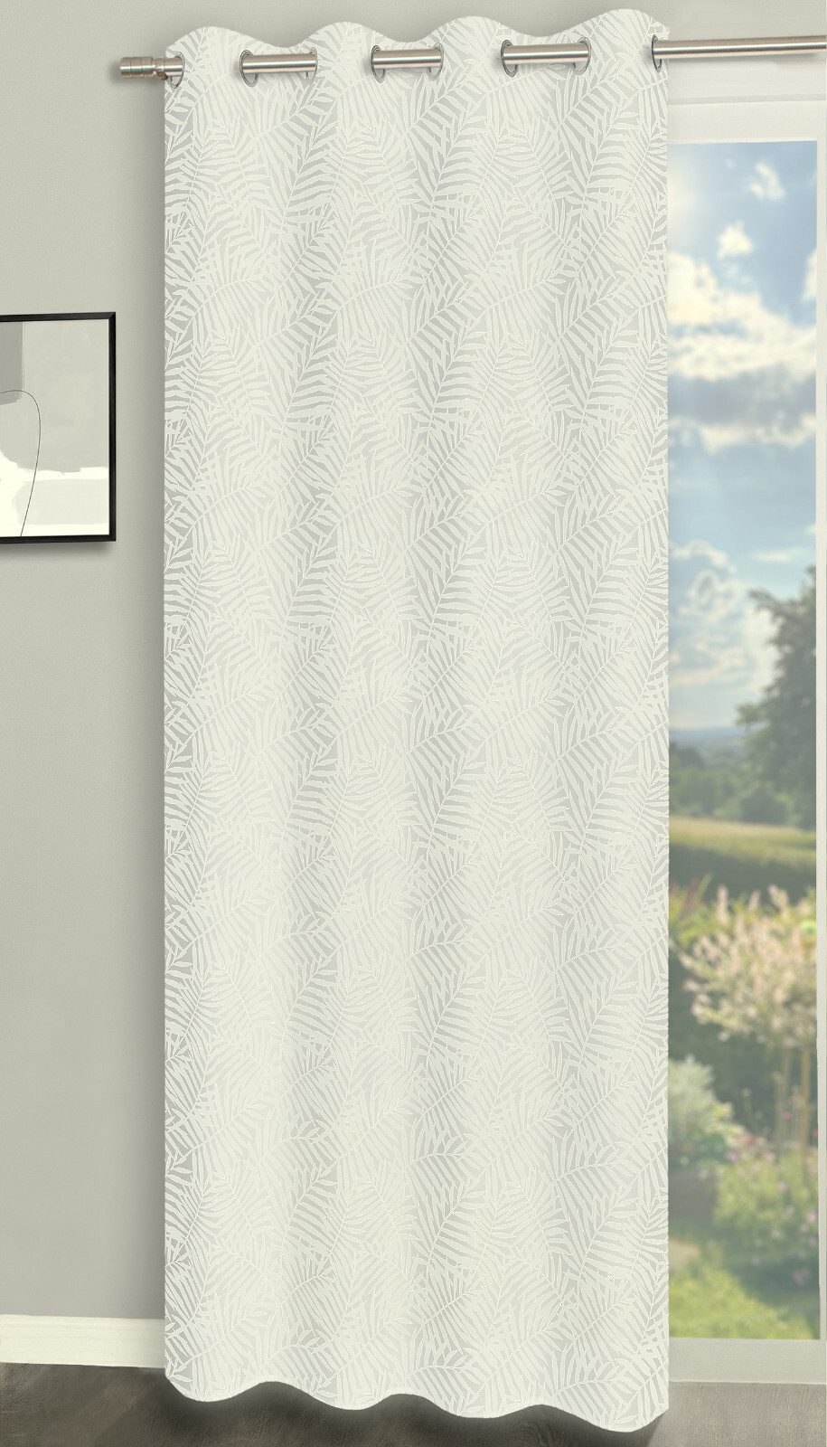 Clever-Kauf-24 Vorhang Ösenschal "Sienna" natur Blätter günstig online kaufen