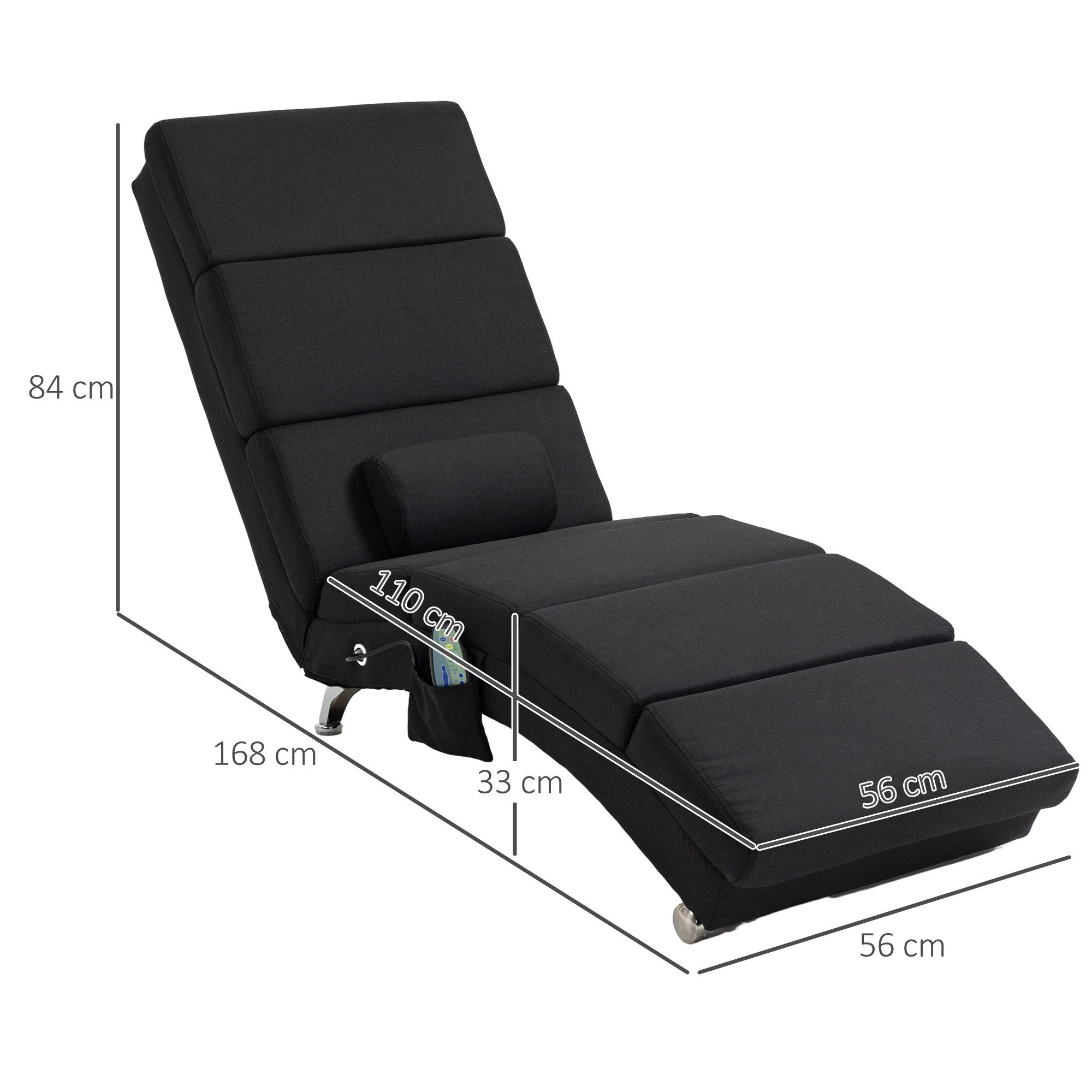 HOMCOM Massagesessel Relaxsessel TV Sessel mit Liegefunktion Massage Wärmefunktion (Relaxsessel, 1-St., Elektrisch Fernsehsessel), TV Sessel mit Lendenkissen Se – Bild 3 von 5