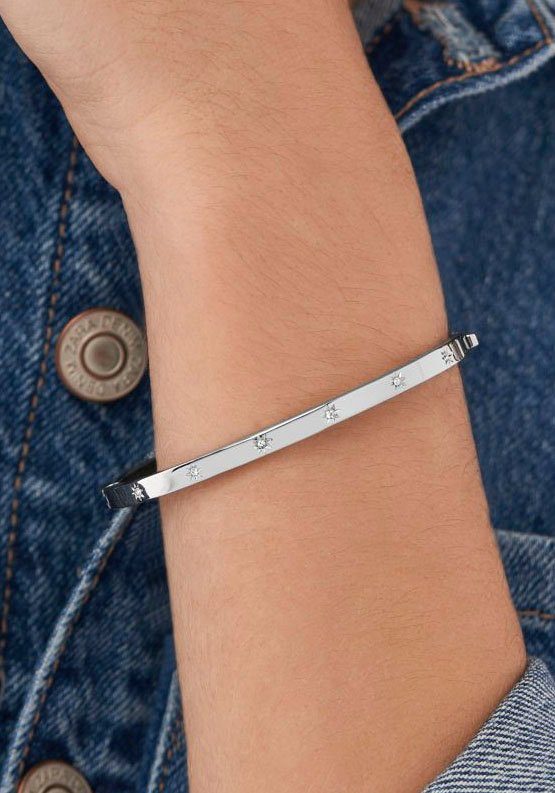 Fossil Armreif Schmuck Geschenk Edelstahl Armschmuck SADIE, mit Glasstein