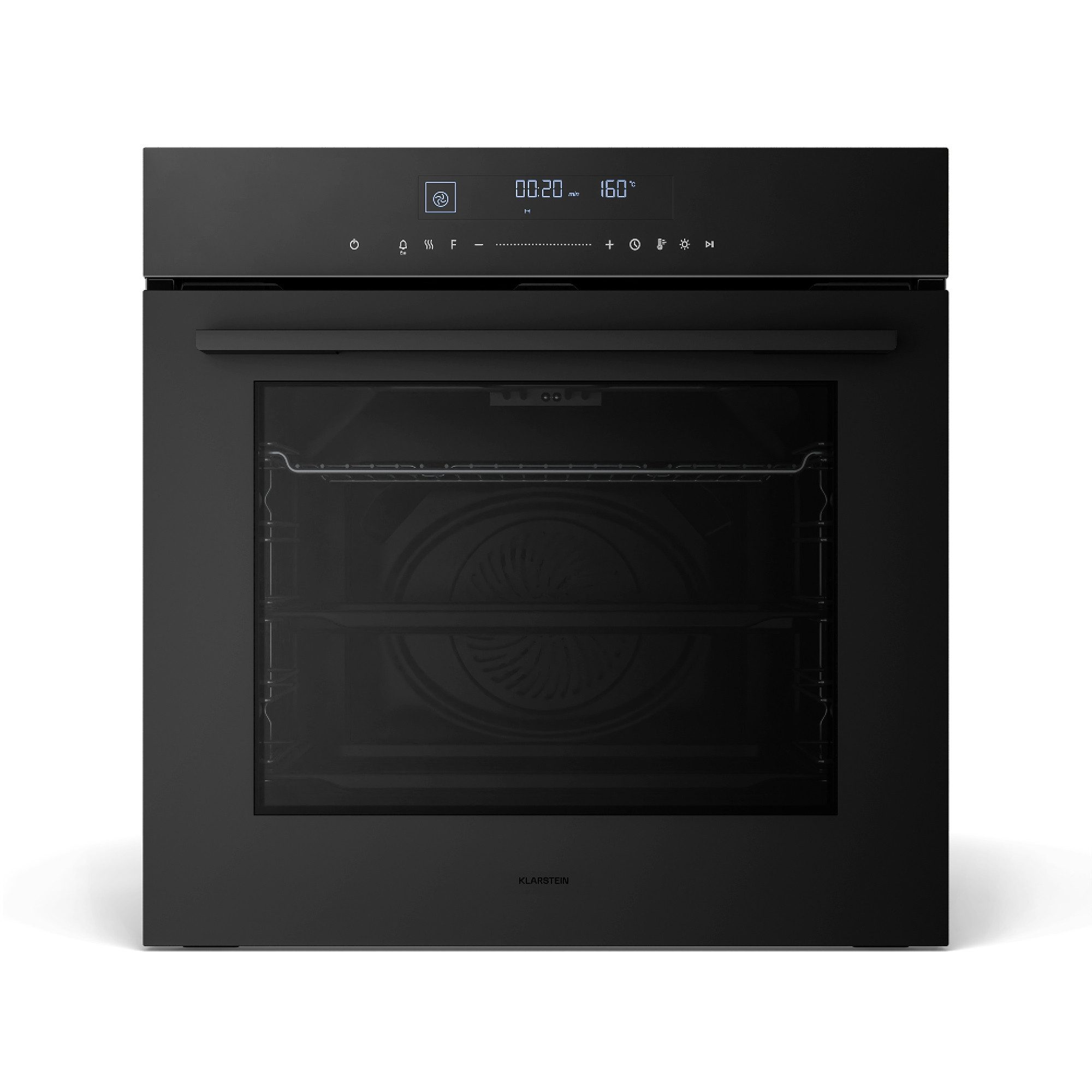 Klarstein Backofen Velaire 60cm 74L Einbaubackofen Schwarz, mit Hochwertige Glasfront, kein, Einbaubackofen Built -in Oven 13 Funktionen Uhr Timer 3160 W