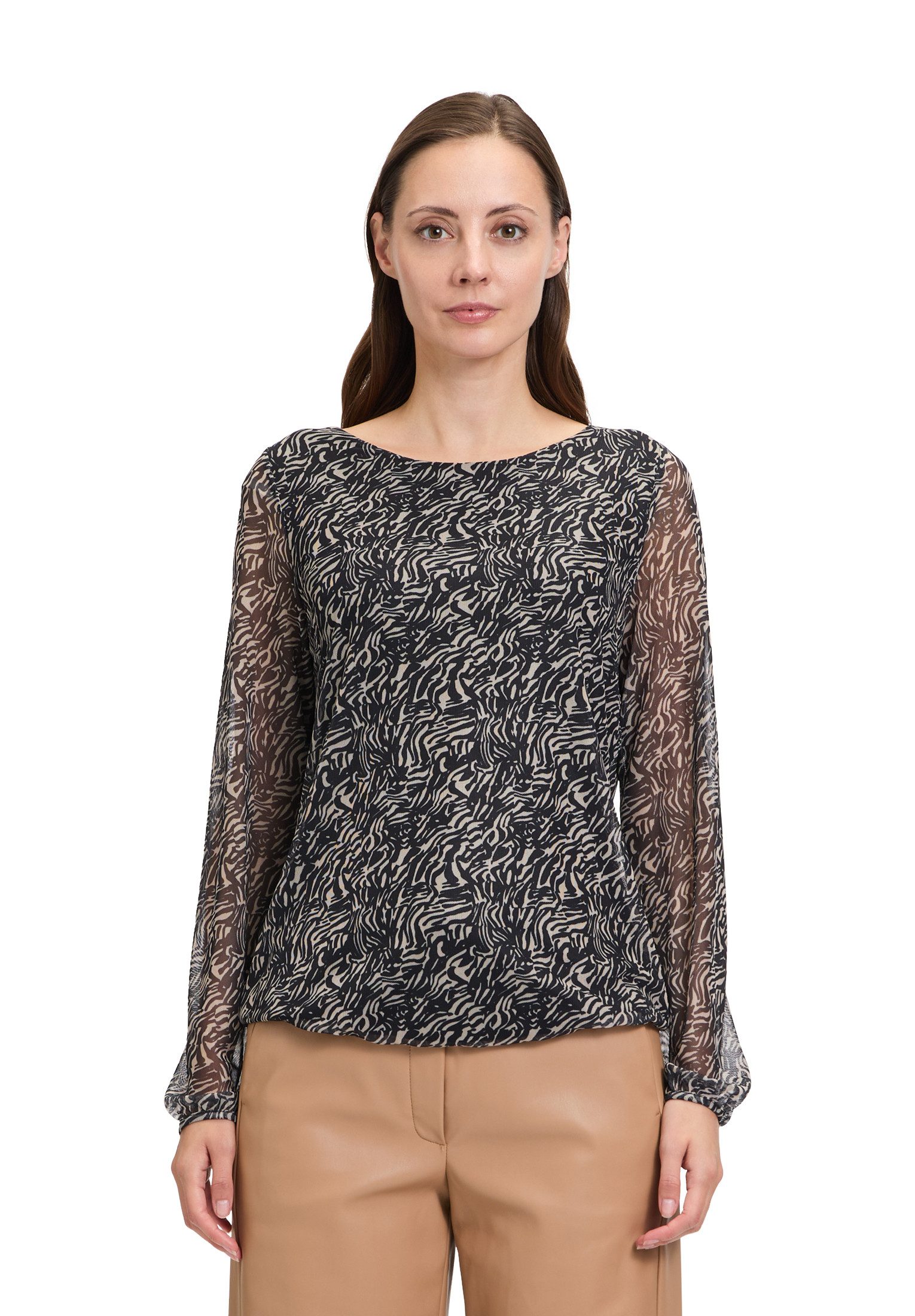 Kurzarmshirt Betty & Co Damen Blusenshirt mit Raffung