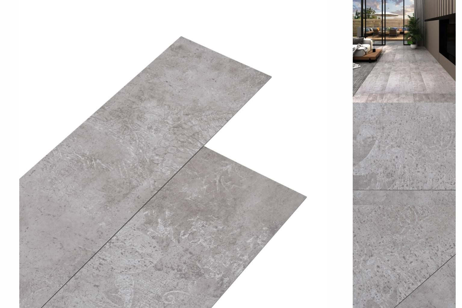 vidaXL Ламинат PVC Ламинат Dielen Selbstklebend 5,21 m² 2 mm Erdgrau Виниловый ламинат Boden