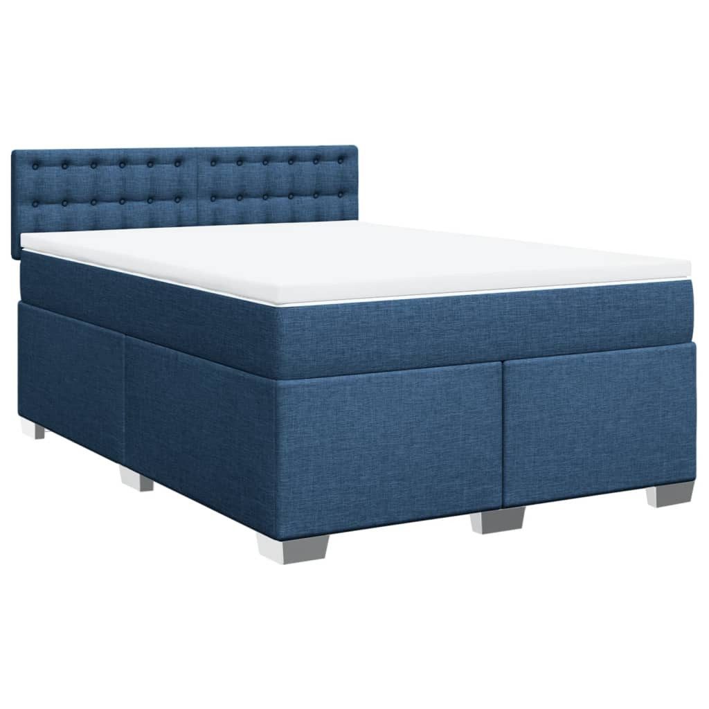 vidaXL Bett Boxspringbett mit Matratze Blau günstig online kaufen