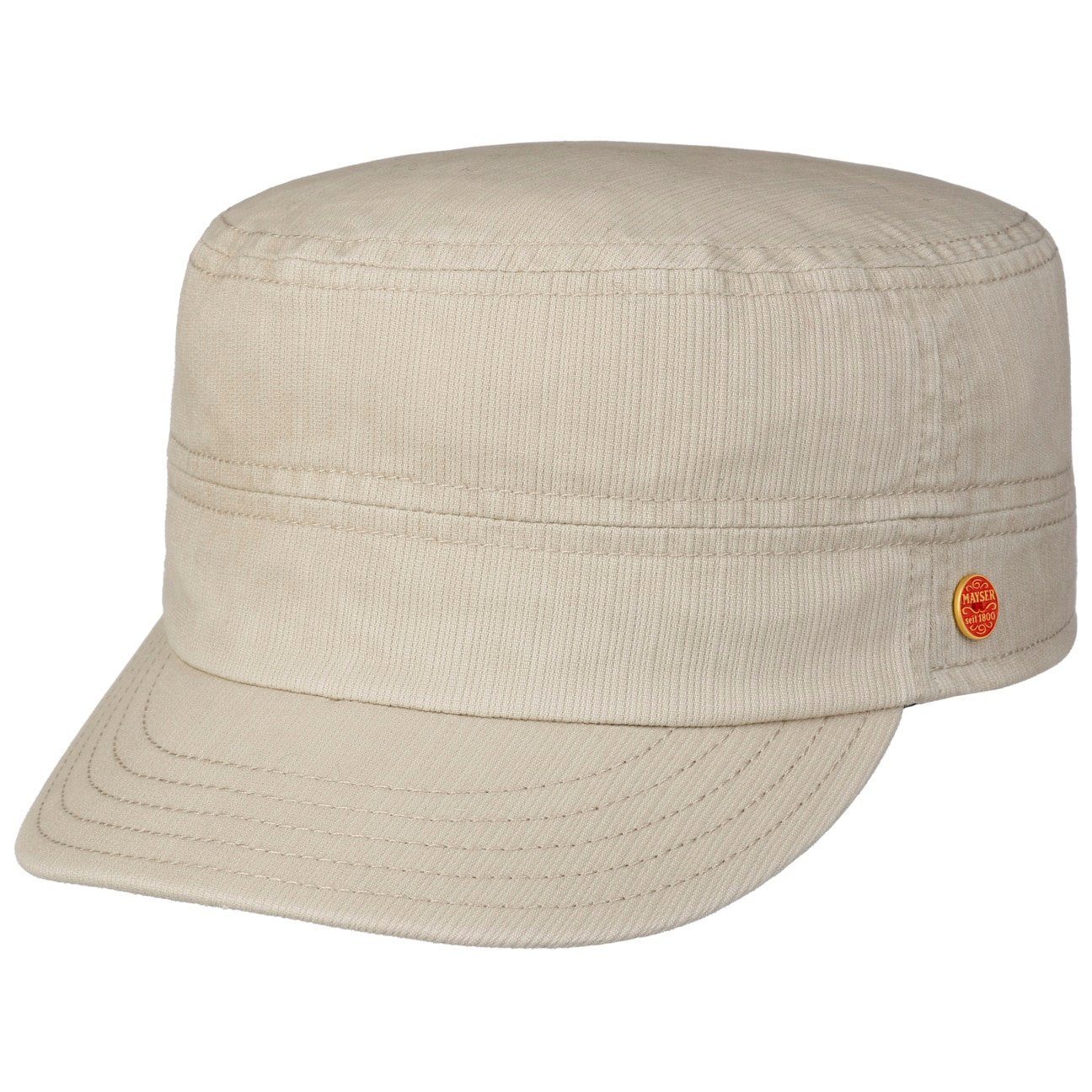 Mayser Army Cap mit (1-St) the Made in EU hellbeige Baumwollcap Schirm