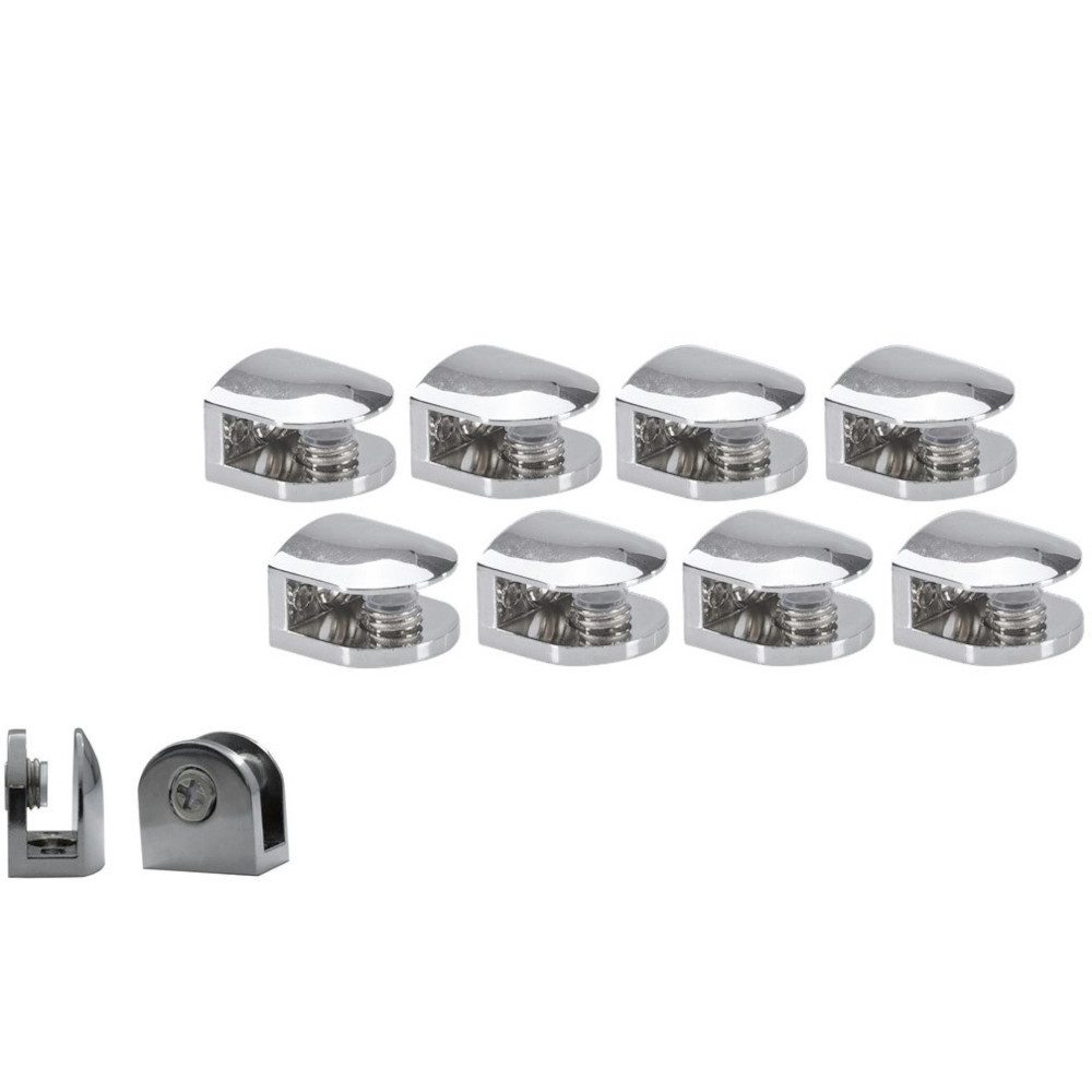 HOOZ Wandregalhalter 8er Set Regalhalter Chrom für Glas & Holzeinlagen, Set günstig online kaufen