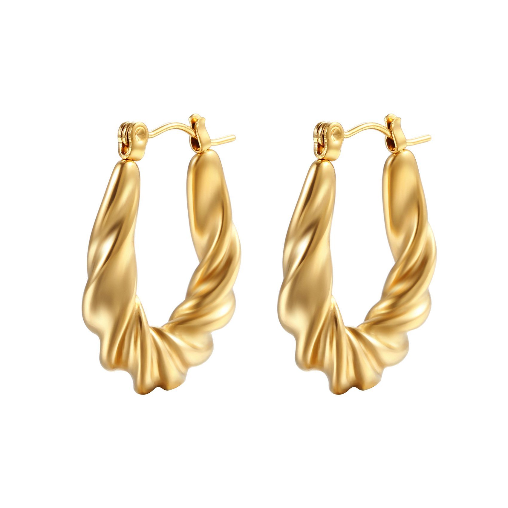 GLAMO Paar Ohrhänger für Hoop Hoop Gold Earrings Frauen,hypoallergen Earrings