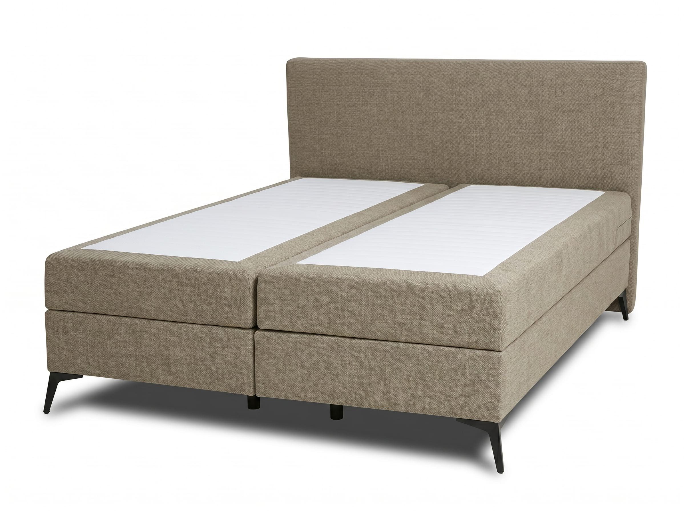 Xlmoebel Boxspringbett Beiges Boxspringbett 160 x 200 mit Wäschekisten und Stoffbezug (1-St., 1-tlg)