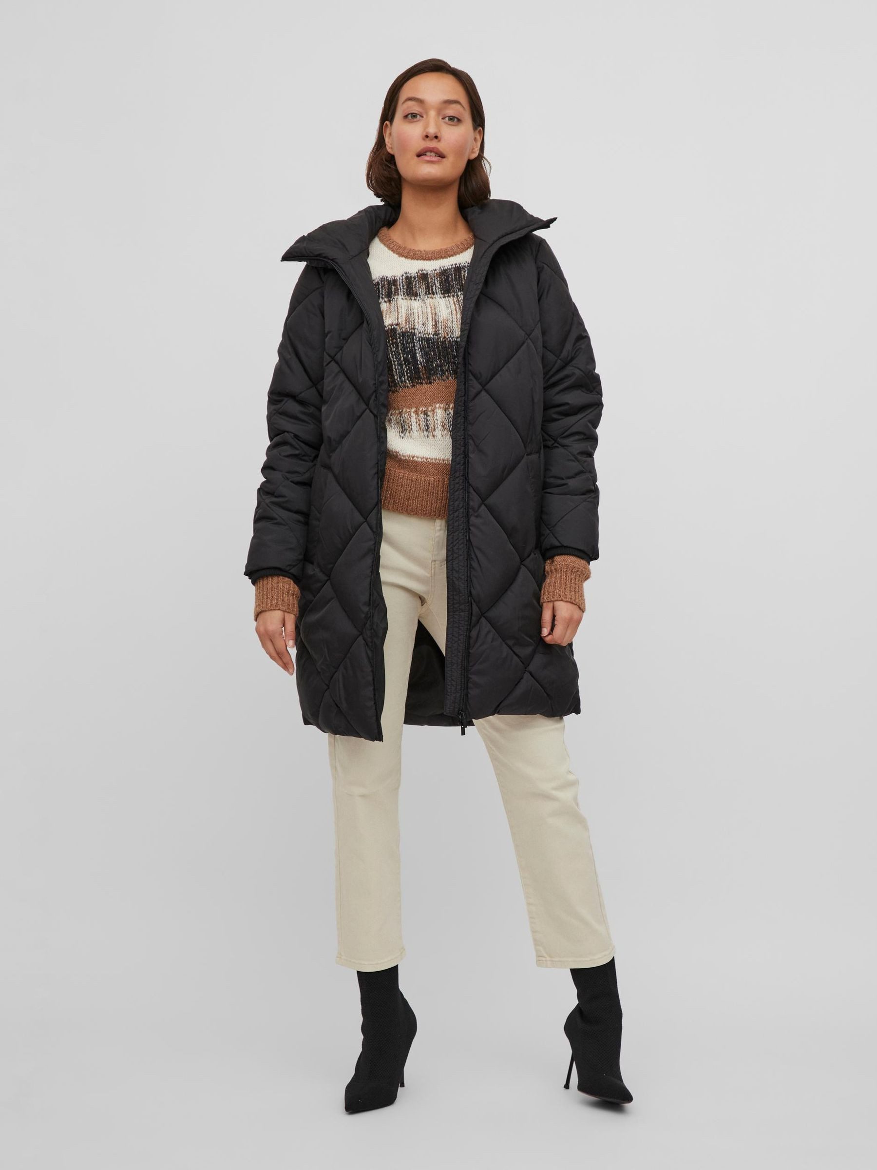 Vila Winterjacke Langes Design Puffer Stepp günstig online kaufen