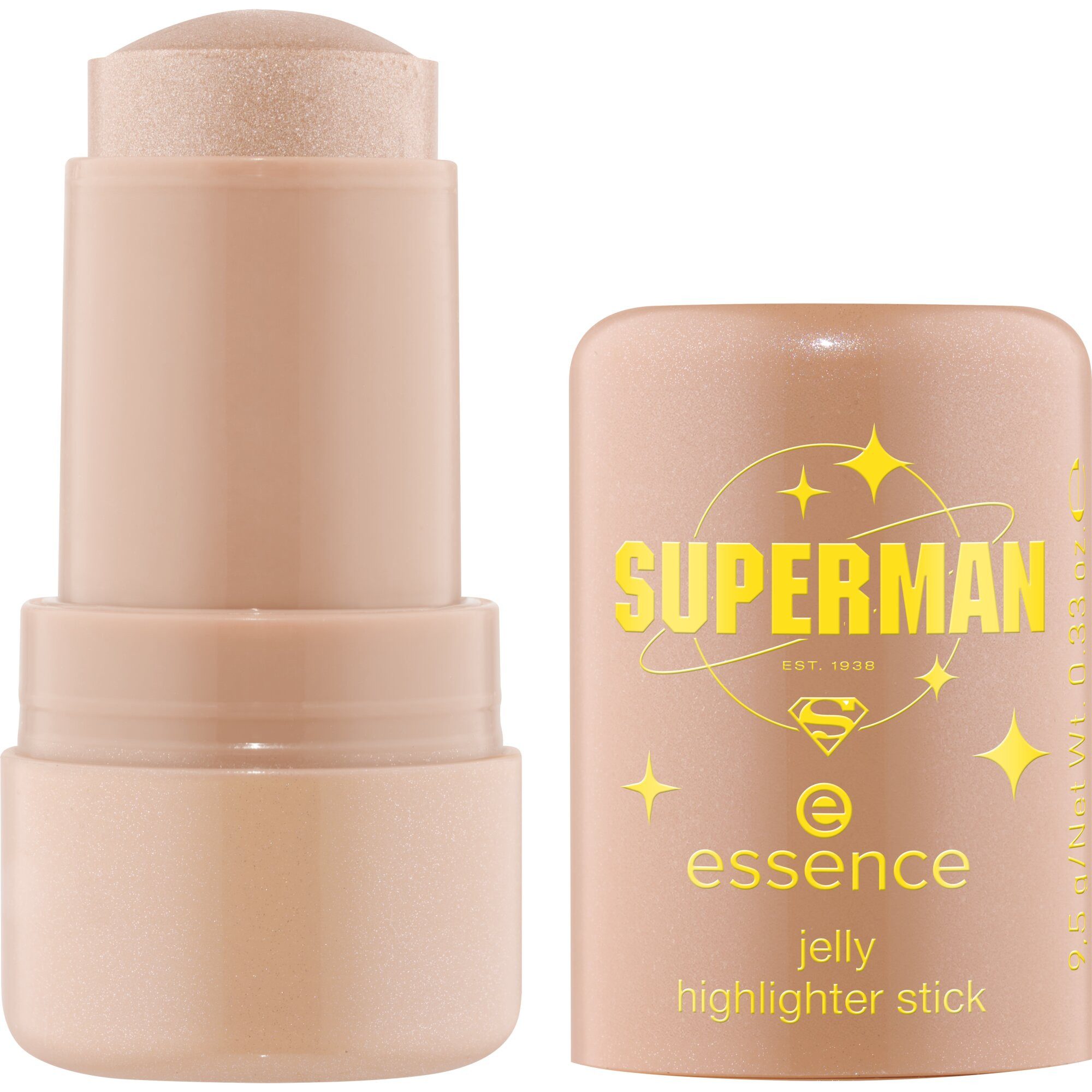 Essence Highlighter SUPERMAN JELLY HIGHLIGHTER STICK, 3-tlg., geleeartige Textur mit Kühleffekt, wässrige Formel, natürlicher Glow