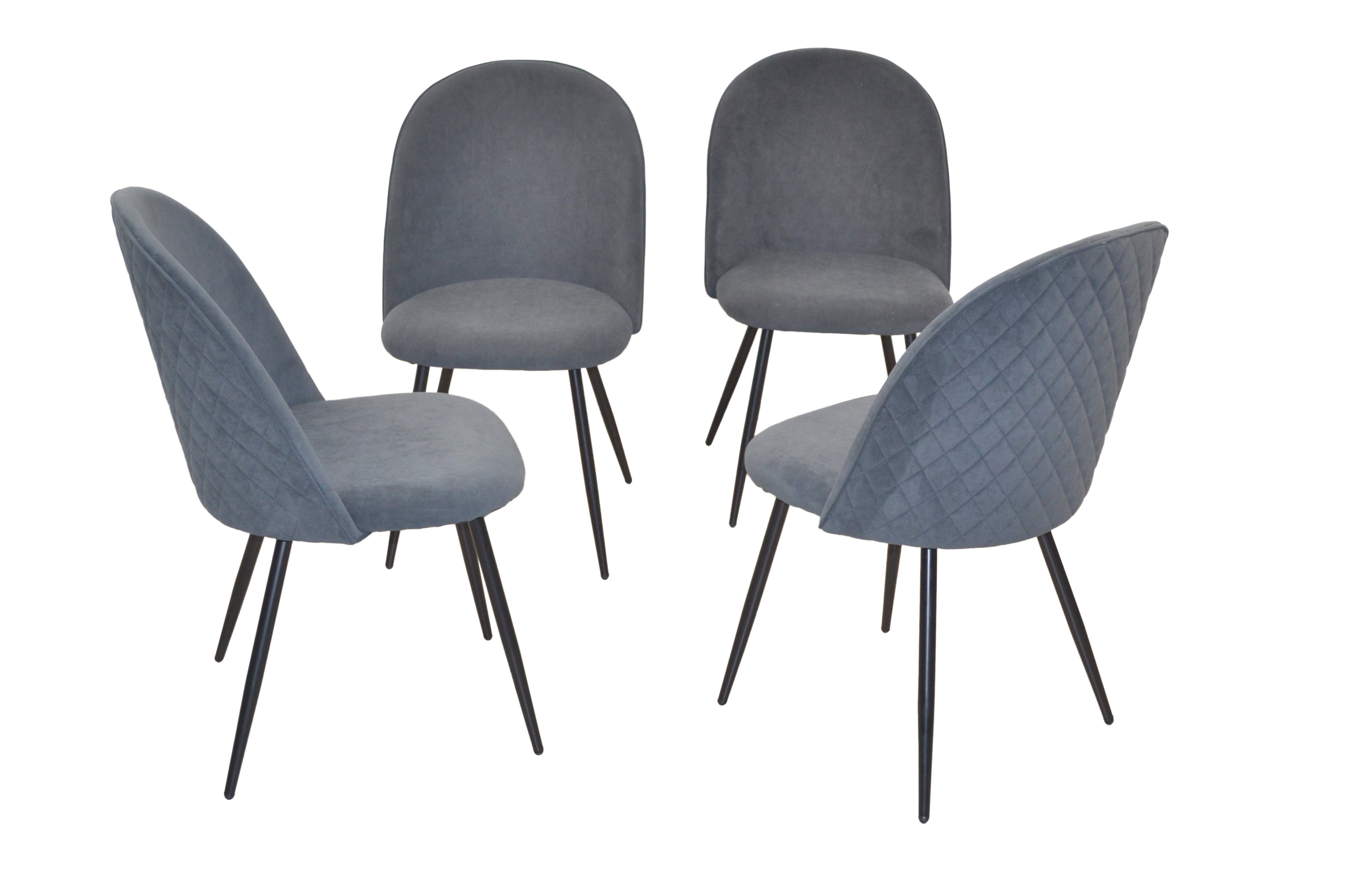 Esstisch 4 und aus Essgruppe 5teilig, moebel-direkt-online Stühlen grau Tischgruppe bestehend