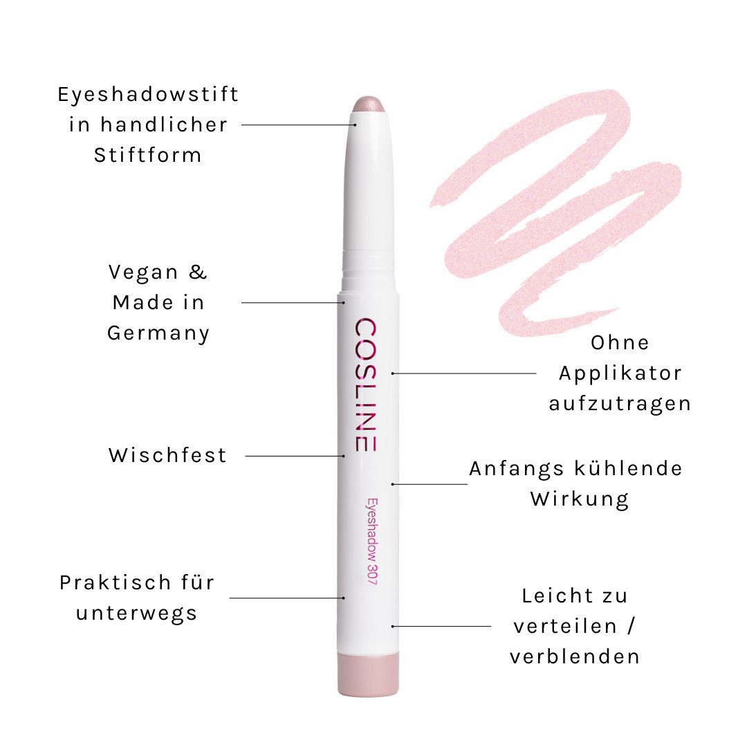 Cosline Cosmetics Lidschatten Eyeshadow, Praktische Stiftform, cremige Textur, langanhaltend, vegan