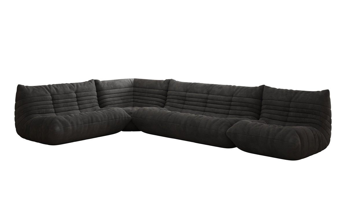 Luxusbetten24 Wohnlandschaft Designer Sofa Wohnlandschaft Calmo in Cord, flexibel kombinierbar