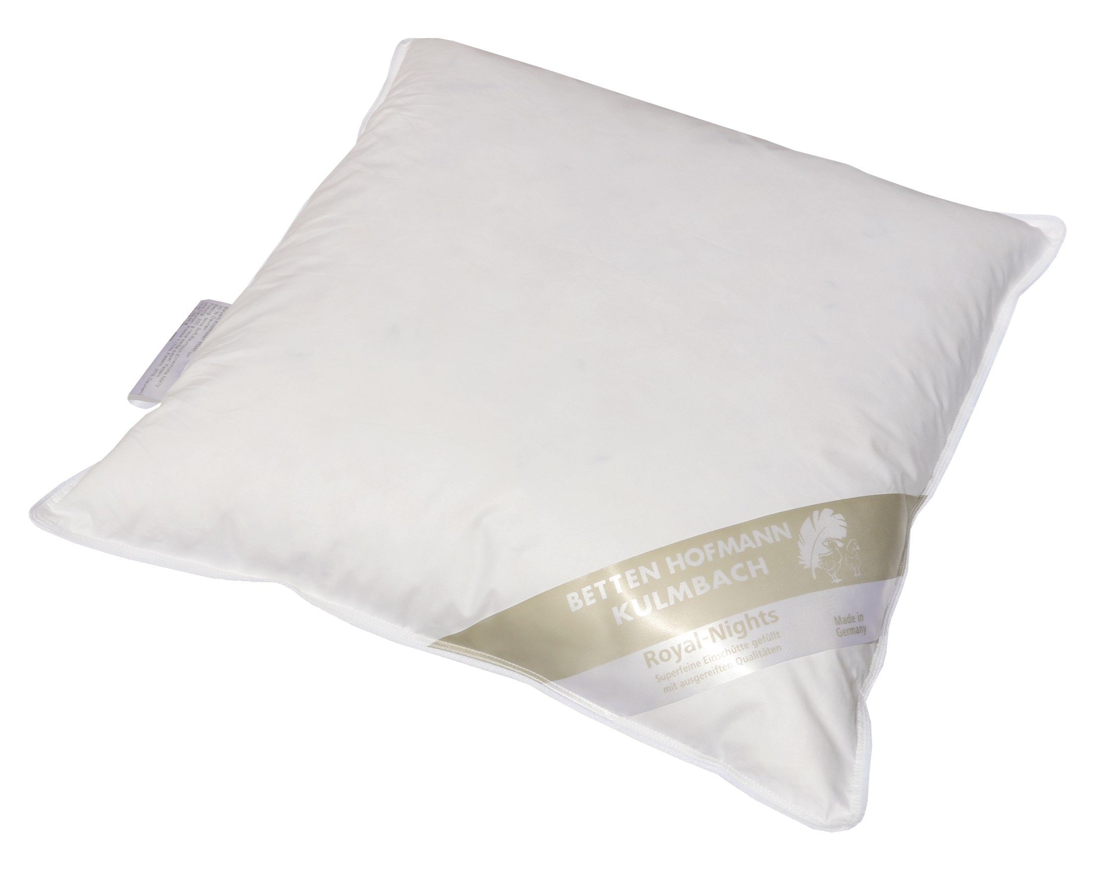 Betten Hofmann Federkopfkissen Betten Hofmann Bayern Kissen 45x45 cm Federkissen mit 30% Daunen 300 g, Füllung: 70% Federn, 30% Daunen, Bezug: 100% Baumwolle, Seitenschläfer, Rückenschläfer, weich und unterstützend, made in Germany, besonders regional