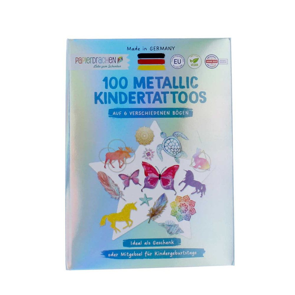 PAPIERDRACHEN Sticker Tattoo Set - Pferde und Mandalas - 100 Tattoos
