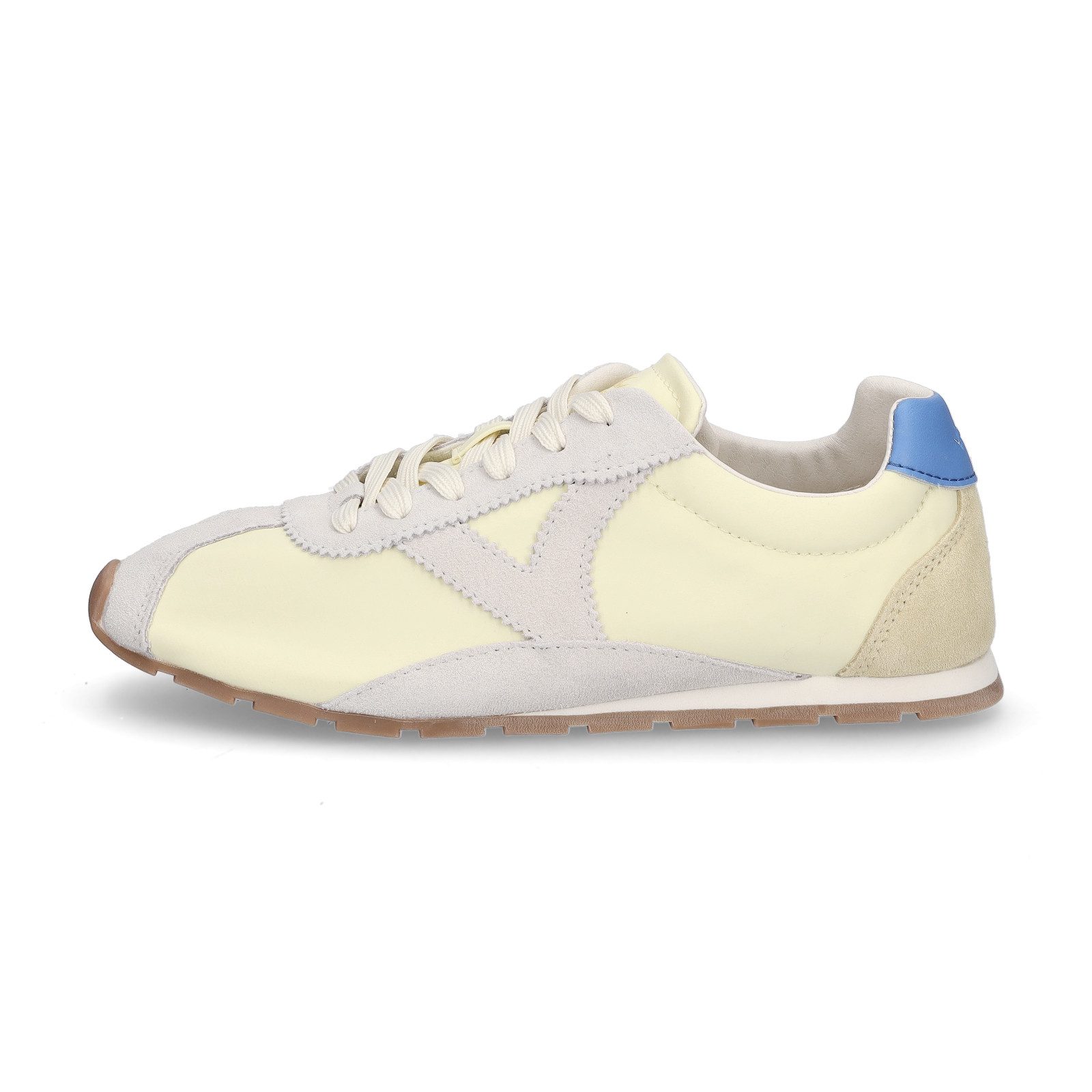 Victoria Aster Damen Sneaker Fersenpatch aus Glattleder in Kontrastfarbe