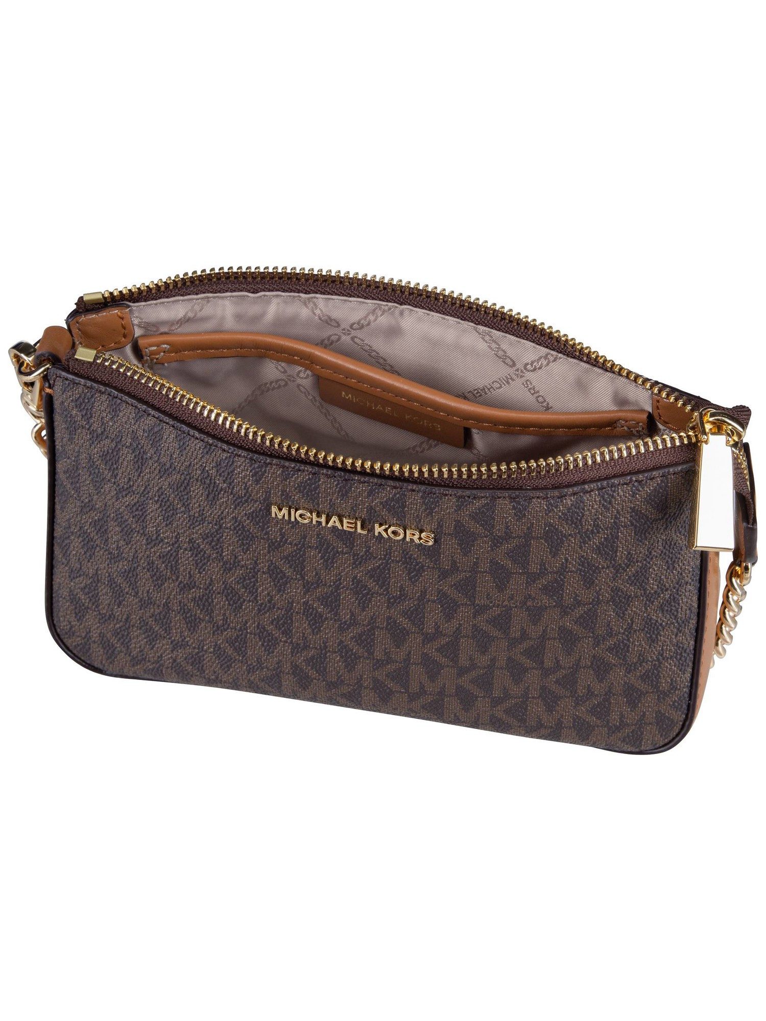MICHAEL KORS Handtasche Jet Set Medium Chain Pouchette Lux MK Signature, Abendtaschen