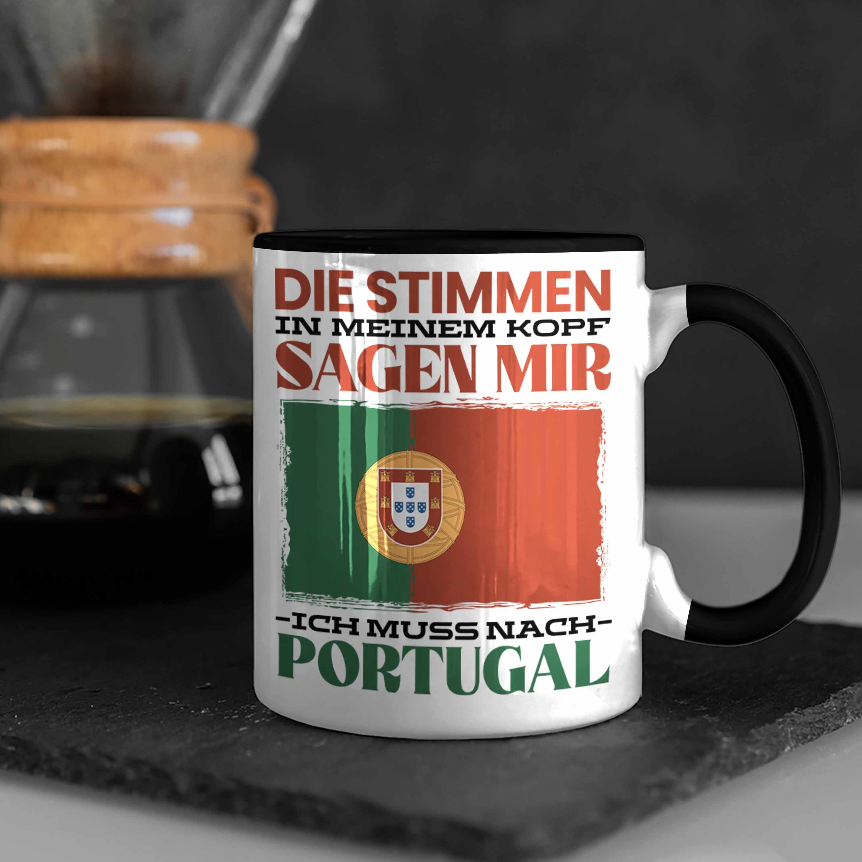 - Portugiesen Land Tasse Trendation Urlaub Geschenk Portugal Trendation für Schwarz Tasse