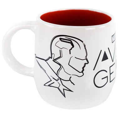 Stor Tasse Marvel Avengers Tasse im Geschenkkarton Skizzen ca. 360 ml Kaffeetasse, Keramik, authentisches Design