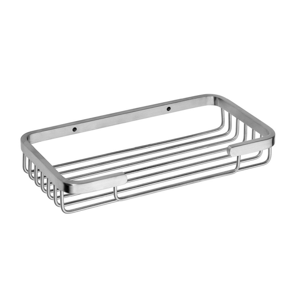 BRILLANTBAD® Seifenhalter BYTRO Seifenkorb Messing Chrom gebürstet für Bad & WC >> Bohren, Breite: 3 cm