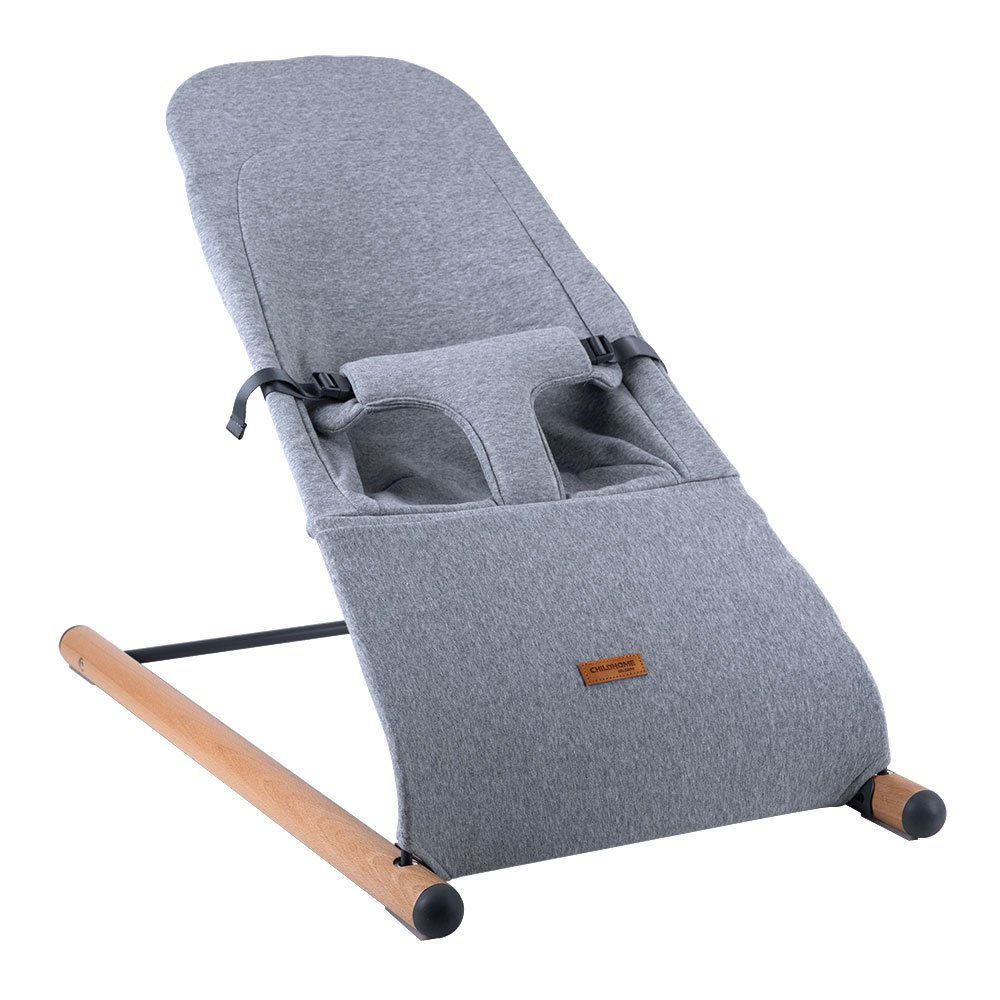 CHILDHOME Babywippe, Babywippe Schaukelstuhl Säugling Babyschaukel Holz Stahl grau