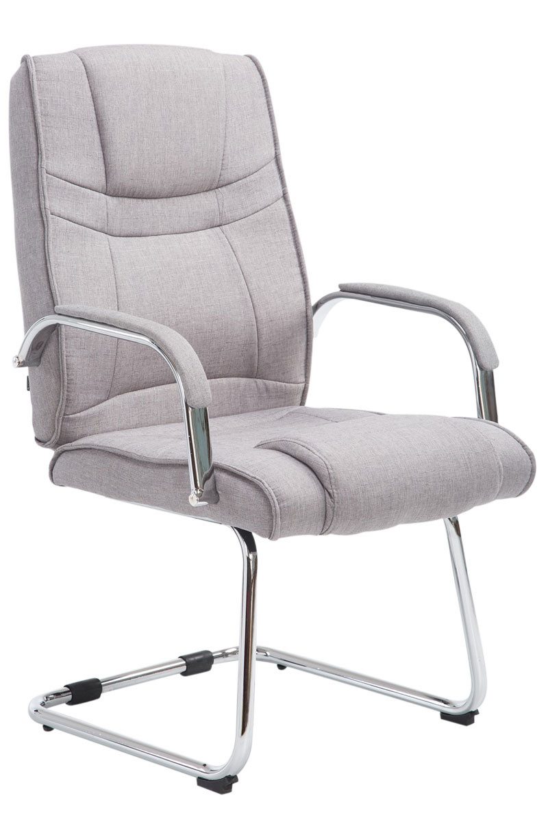 furnicato Besucherstuhl Attila 104x60x67 cm Grau (1 St), Belastbarer Gästestuhl mit Armlehnen und verstärktem Metall-Gestell