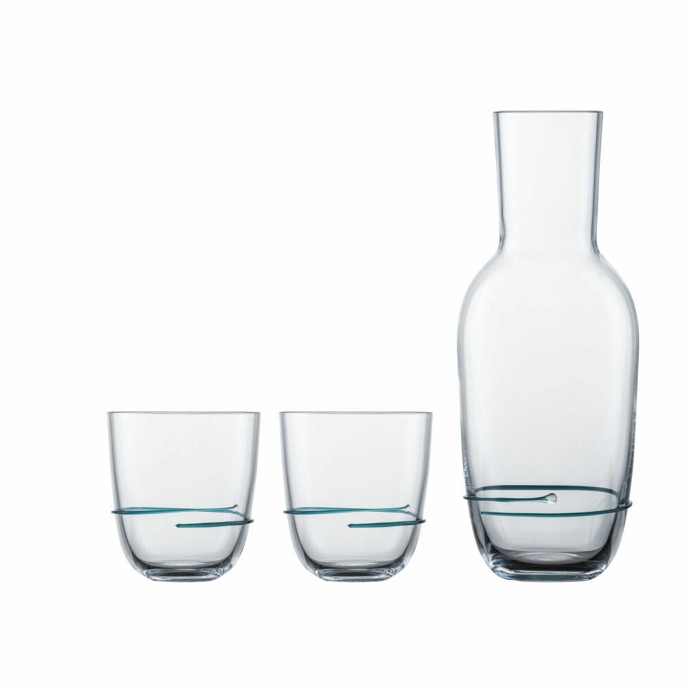 Zwiesel Glas Gläser-Set Aura Smaragdgrün, 3-tlg., Glas, Karaffe mit 2 Bechern
