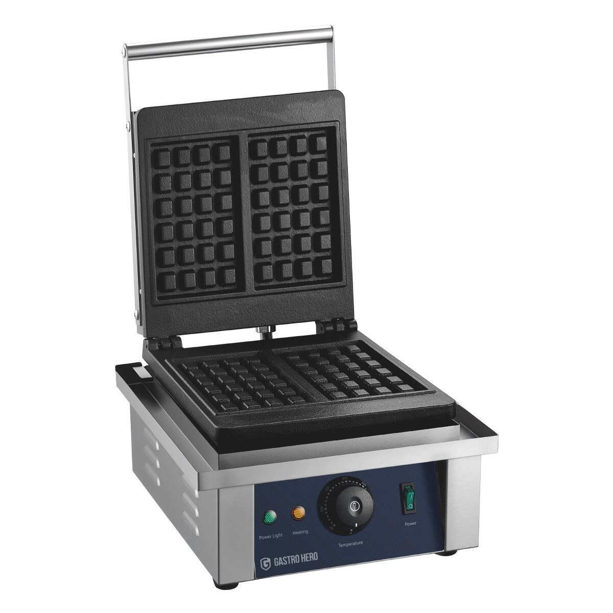 GastroHero 2-in-1-Kombi-Waffeleisen Waffeleisen 2 belgische Waffeln Gastro Waffelgerät, 2000 W, Signalleuchte zur Temperaturanzeige, …