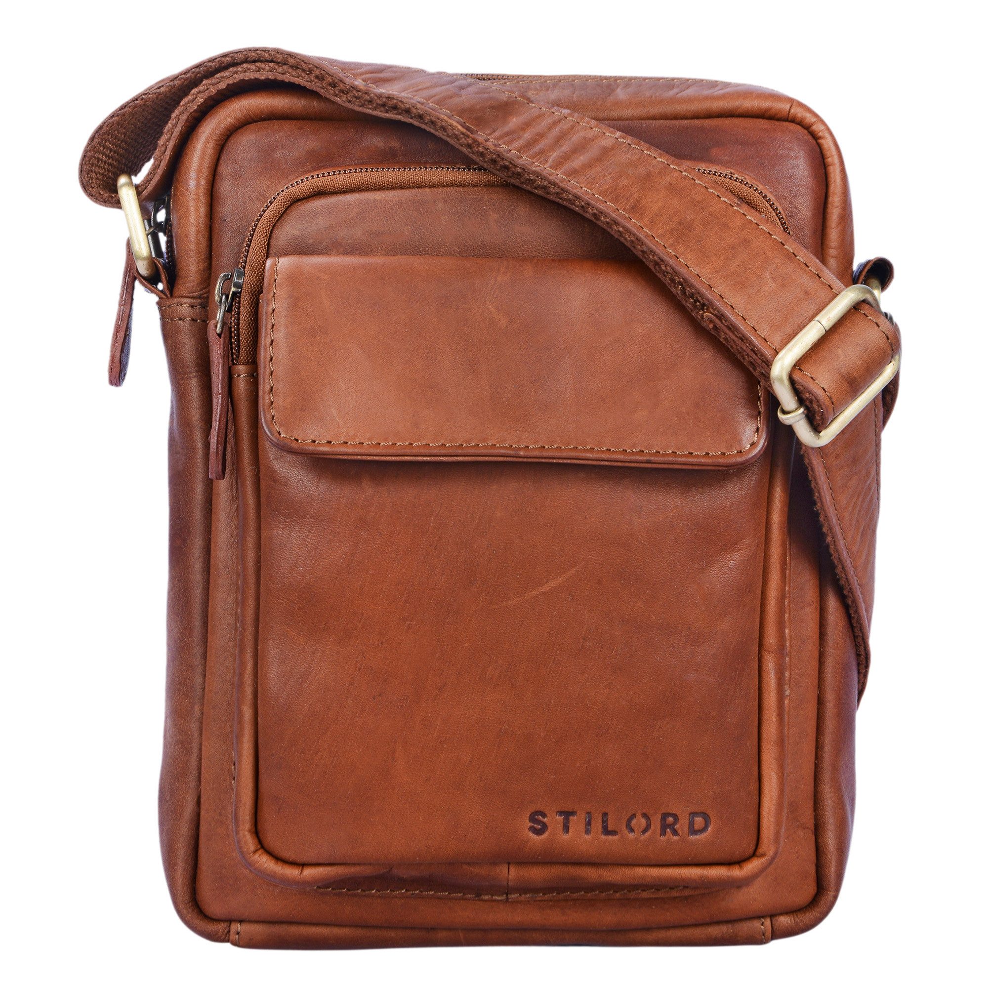 Schultertasche "Jannis" Leder Umhängetasche Männer klein