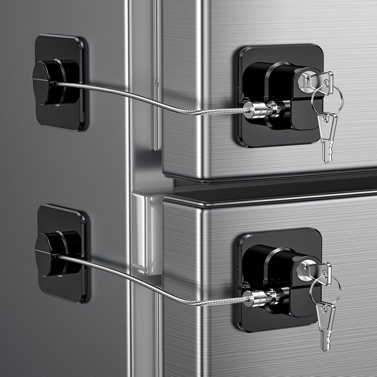 FELIXLEO Vorhängeschloss Kein Werkzeug Erforderlich Kühlschrankschloss mit Schlüsseln, (2-tlg)