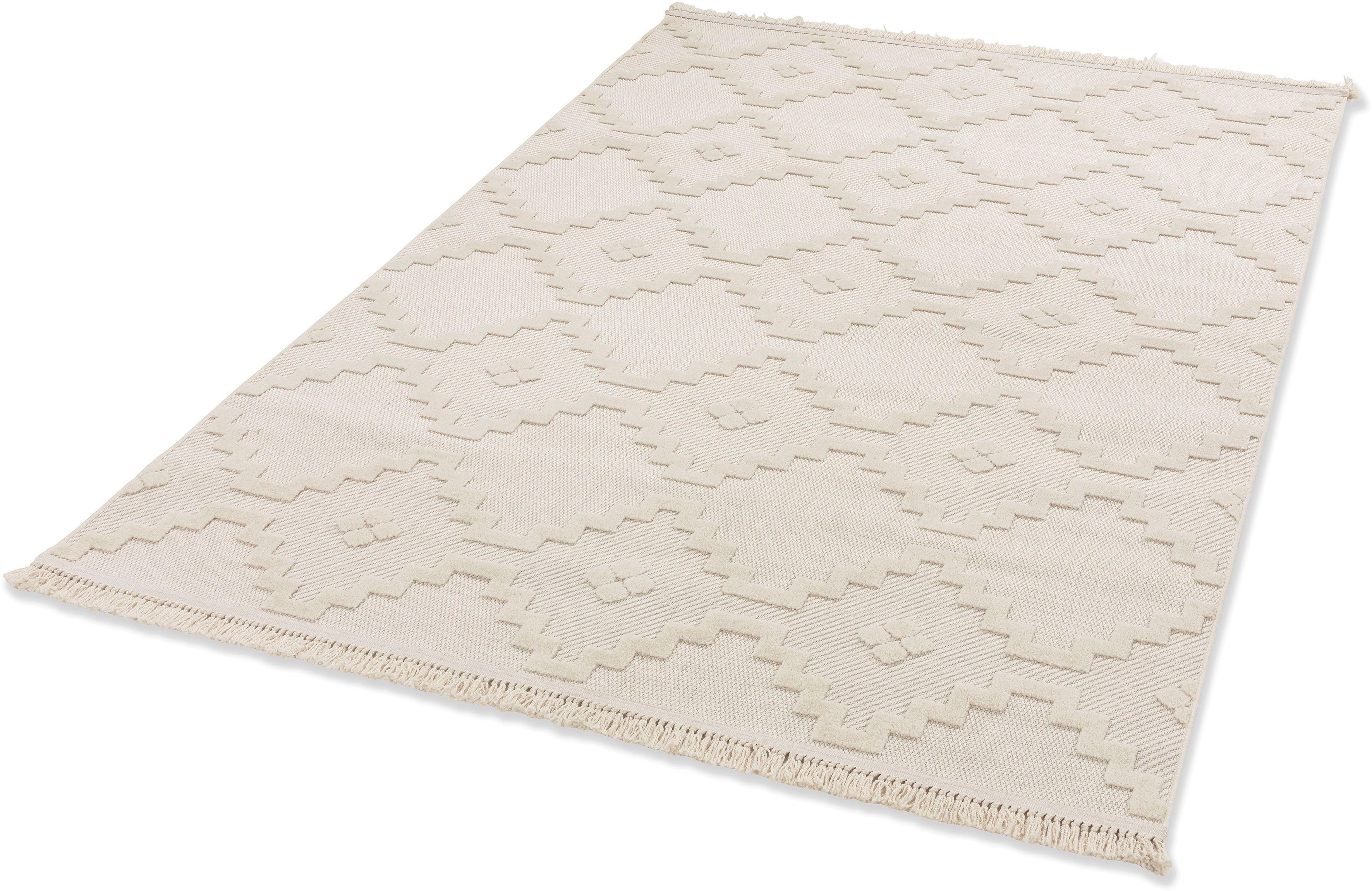 SCHÖNER WOHNEN-Kollektion Teppich Summer 6352, rechteckig, Höhe: 6 mm, In- und Outdoor geeignet, Hoch Tief Struktur, Robuster Teppich