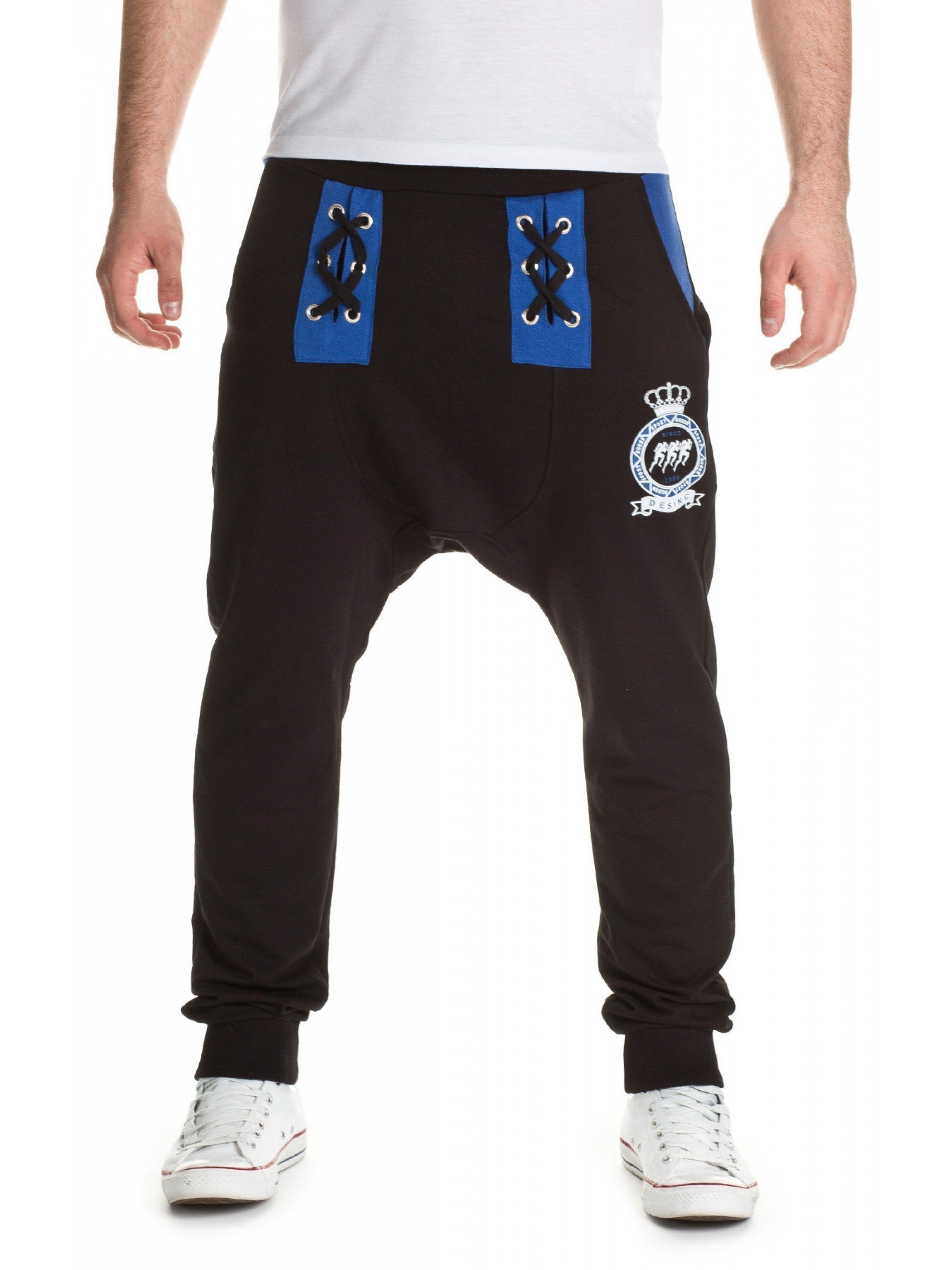 Yazubi Jogginghose Jogginghose 1176 in Unifarbe Schwarz (black/blue)