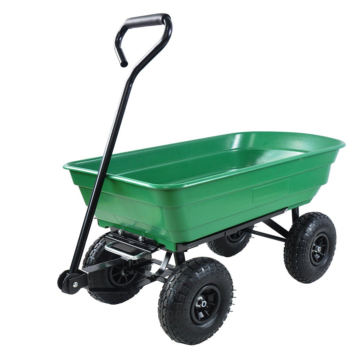 Garten Stahlrahmen Pfund Luftreifen Gartenwagen Muldenkipper, Poly 75 300 10 Bollerwagen mit XDeer Zoll Bollerwagen Liter