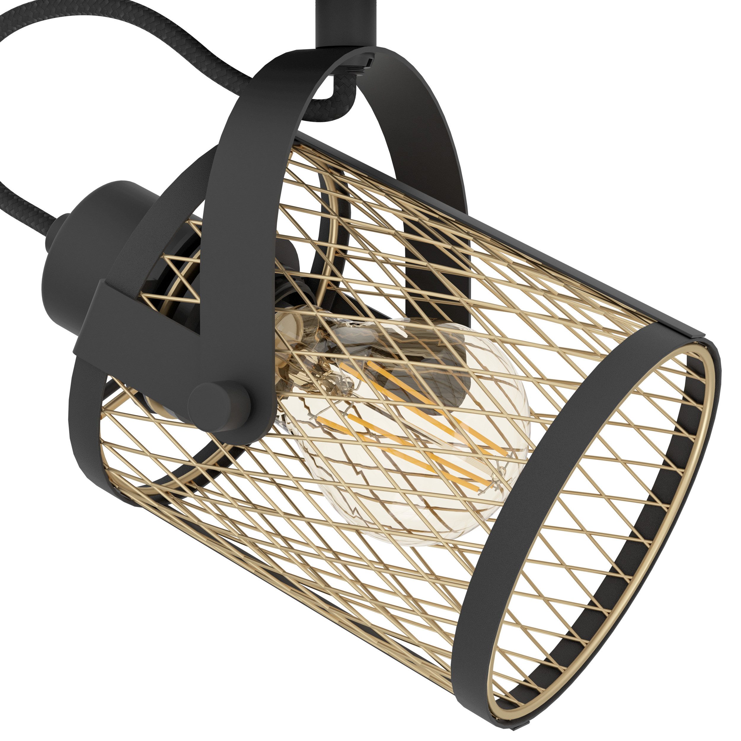 EGLO Deckenspot DELLOW Spotlampe - Stahl - E27 - 1X40W - IP20, ohne Leuchtmittel, Wandlampe, Wandleuchte, schwenkbarer Strahler, L18 x B11 x H20 cm