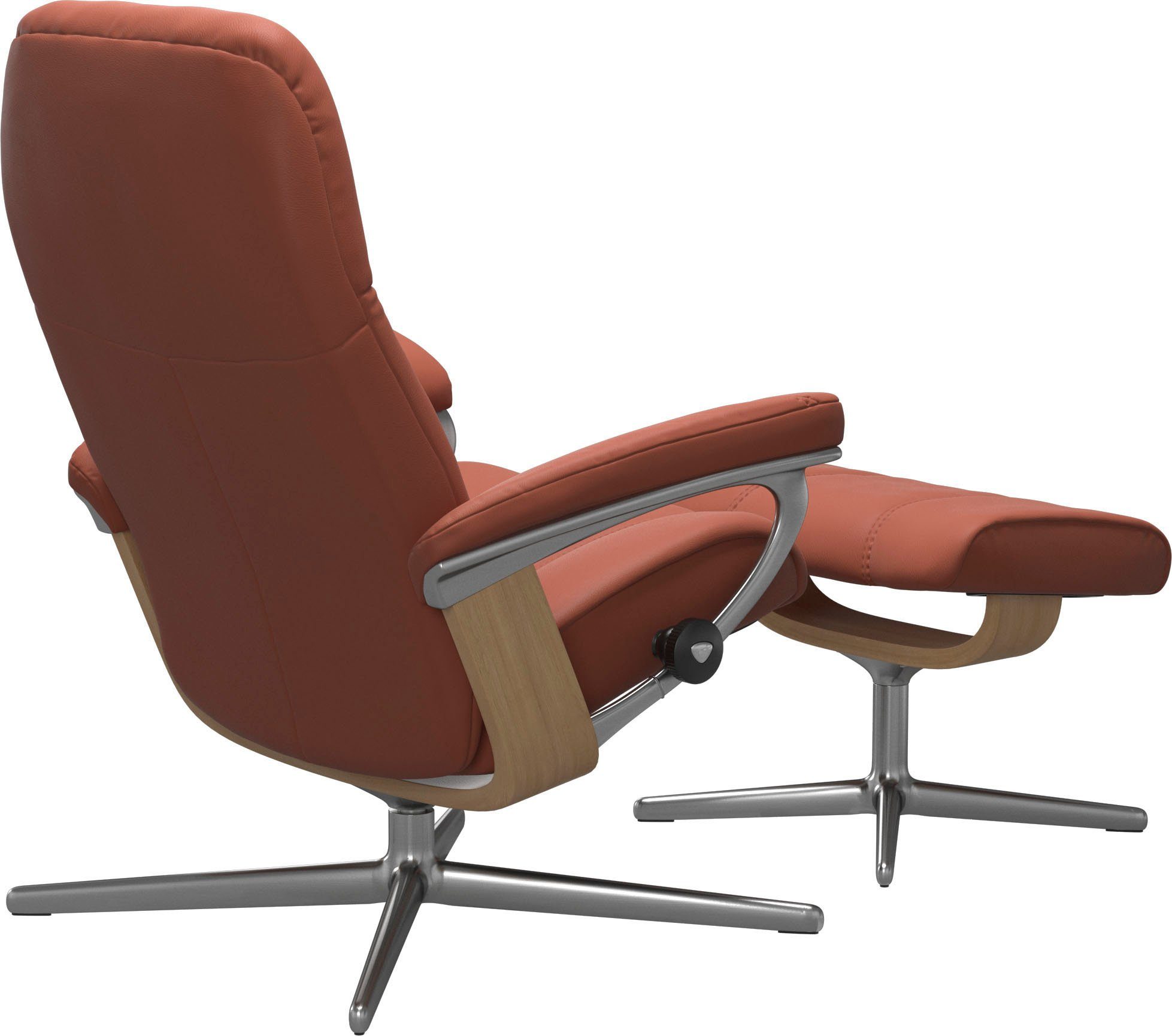 Stressless® mit Consul & L, Base, Holzakzent Hocker, Eiche (Set, Hocker), mit mit Cross M S, Größe Relaxsessel Relaxsessel